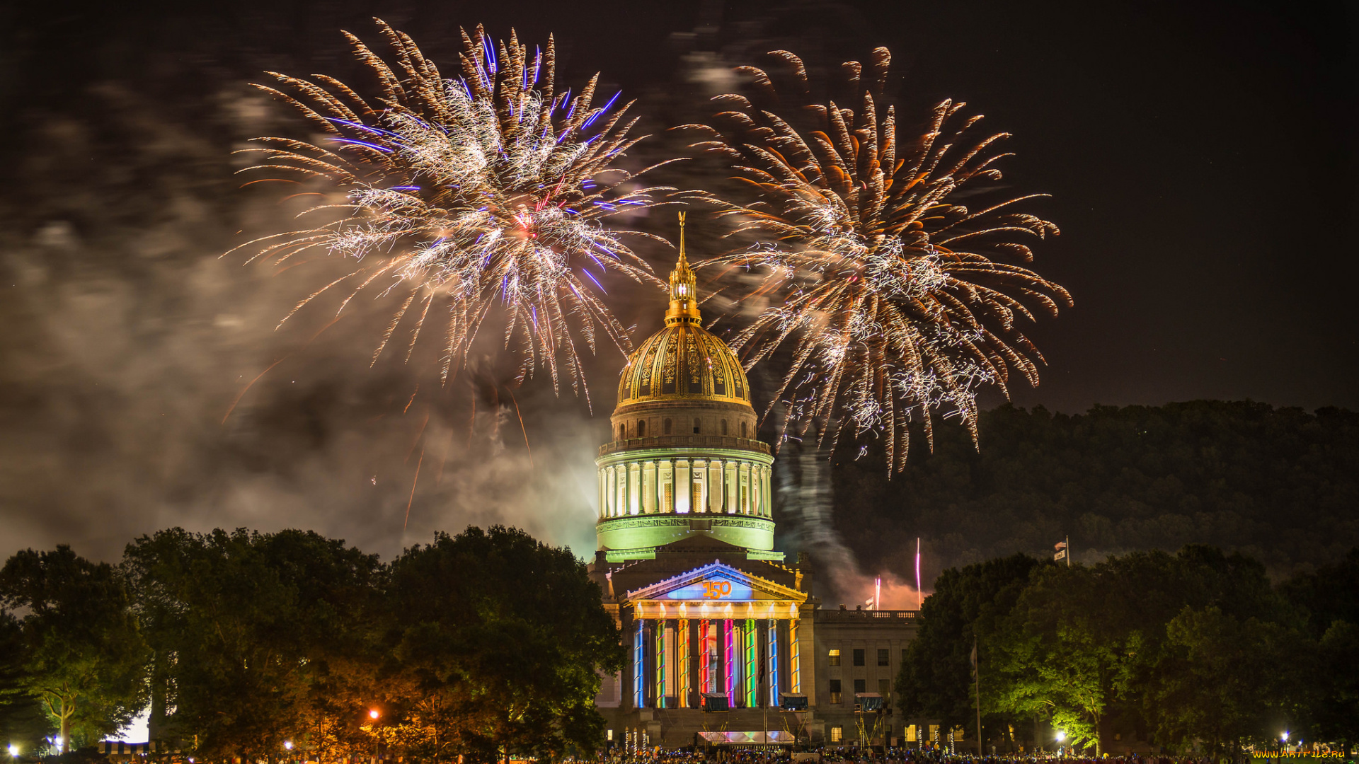 города, -, огни, ночного, города, простор