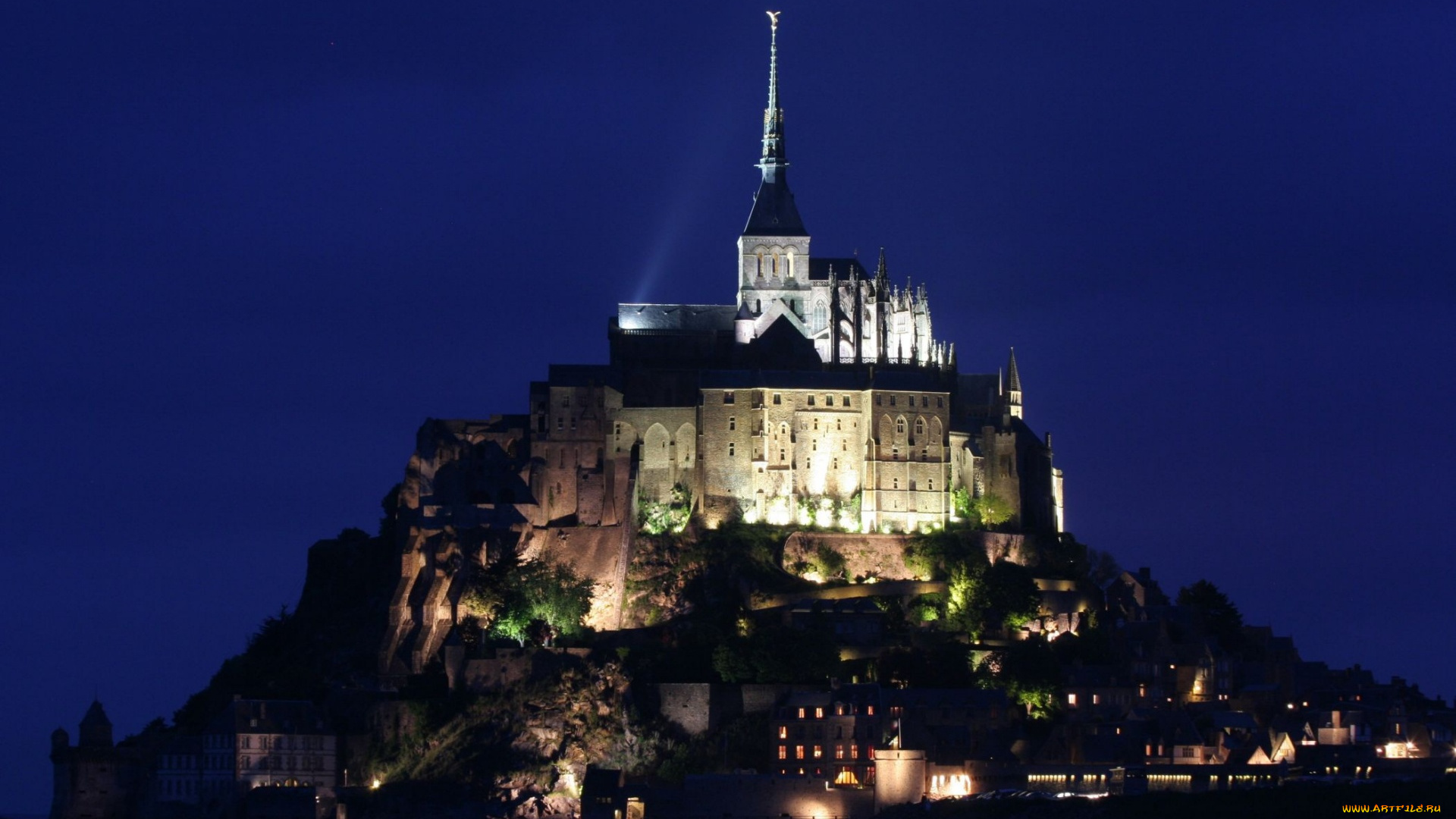 города, крепость, мон-сен-мишель, , франция, крепость