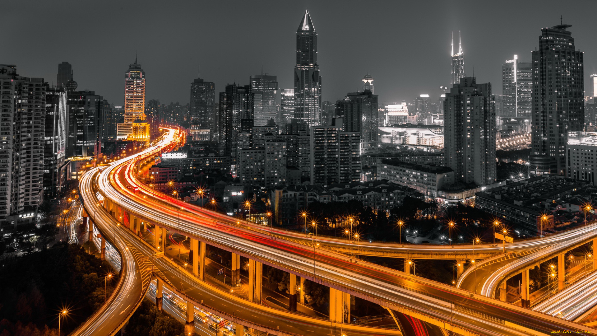 города, шанхай, , китай, china, shanghai, golden, and, black