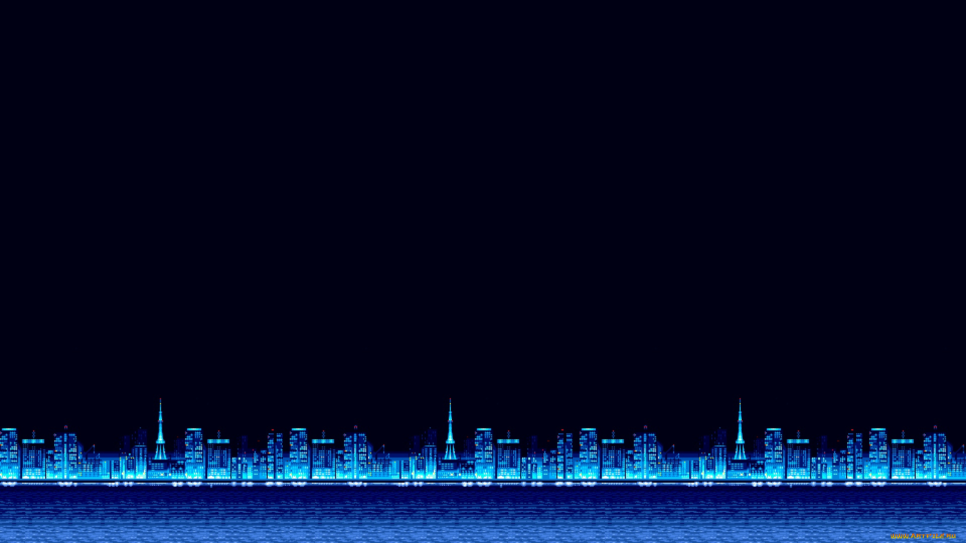 векторная, графика, город, , city, синий, город, фон, пиксели, 8bit, electronic, 8бит, 8, bit, synth, retrowave, синти, synthwave, pop, бит
