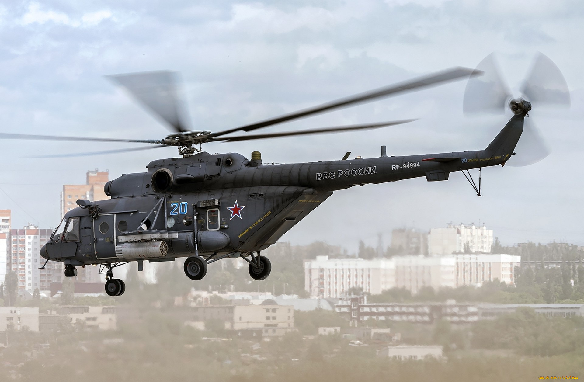 авиация, вертолёты, ввс, россии, mi-8, ми-8амтш, вертолёт, летит, ми-8
