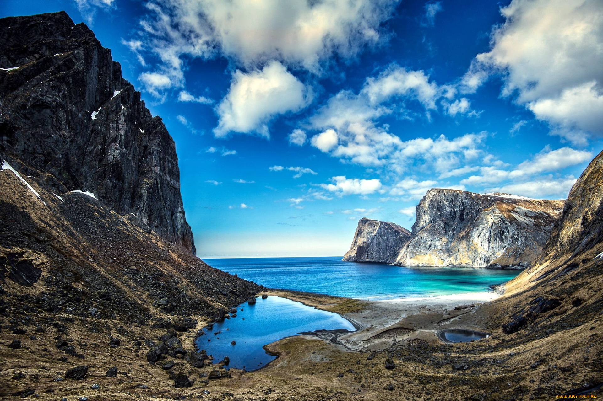 природа, побережье, скалы