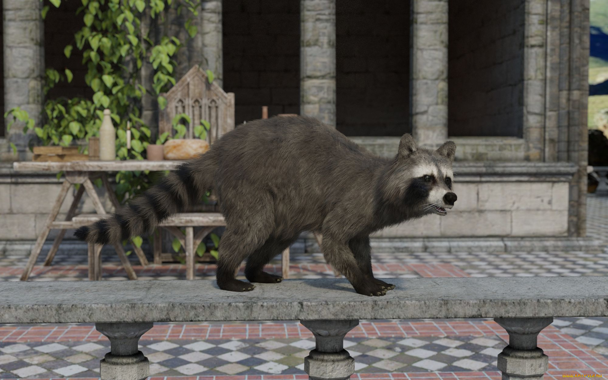 3д, графика, животные, , animals, росомаха