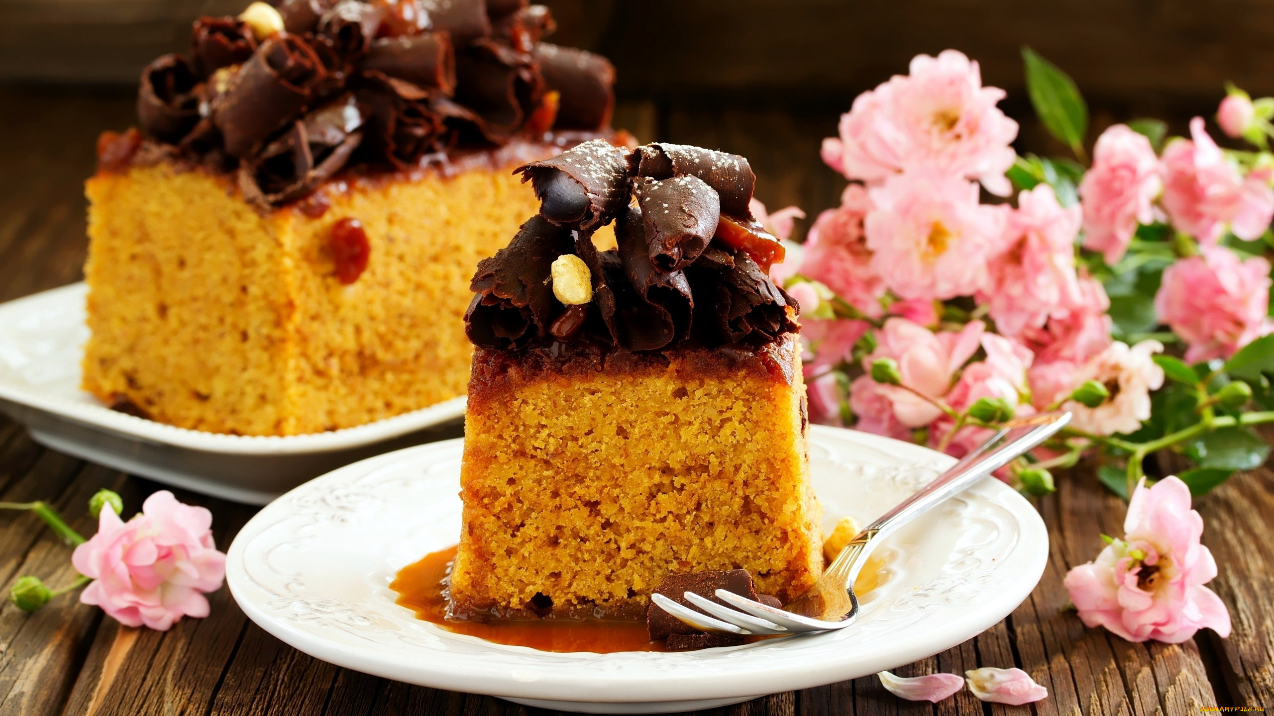 еда, торты, цветы, торт, шоколад