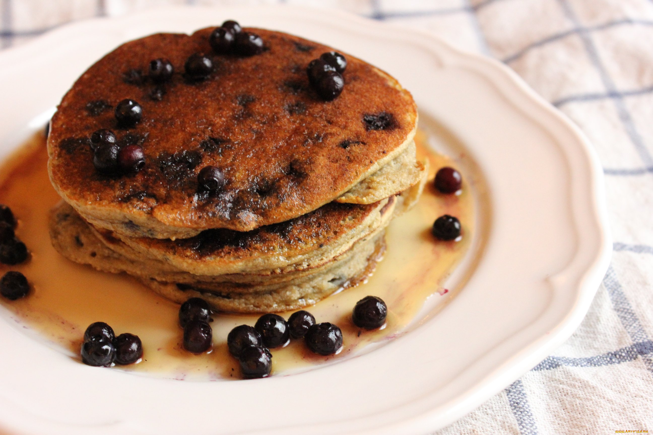 еда, блины, , оладьи, оладьи, черника