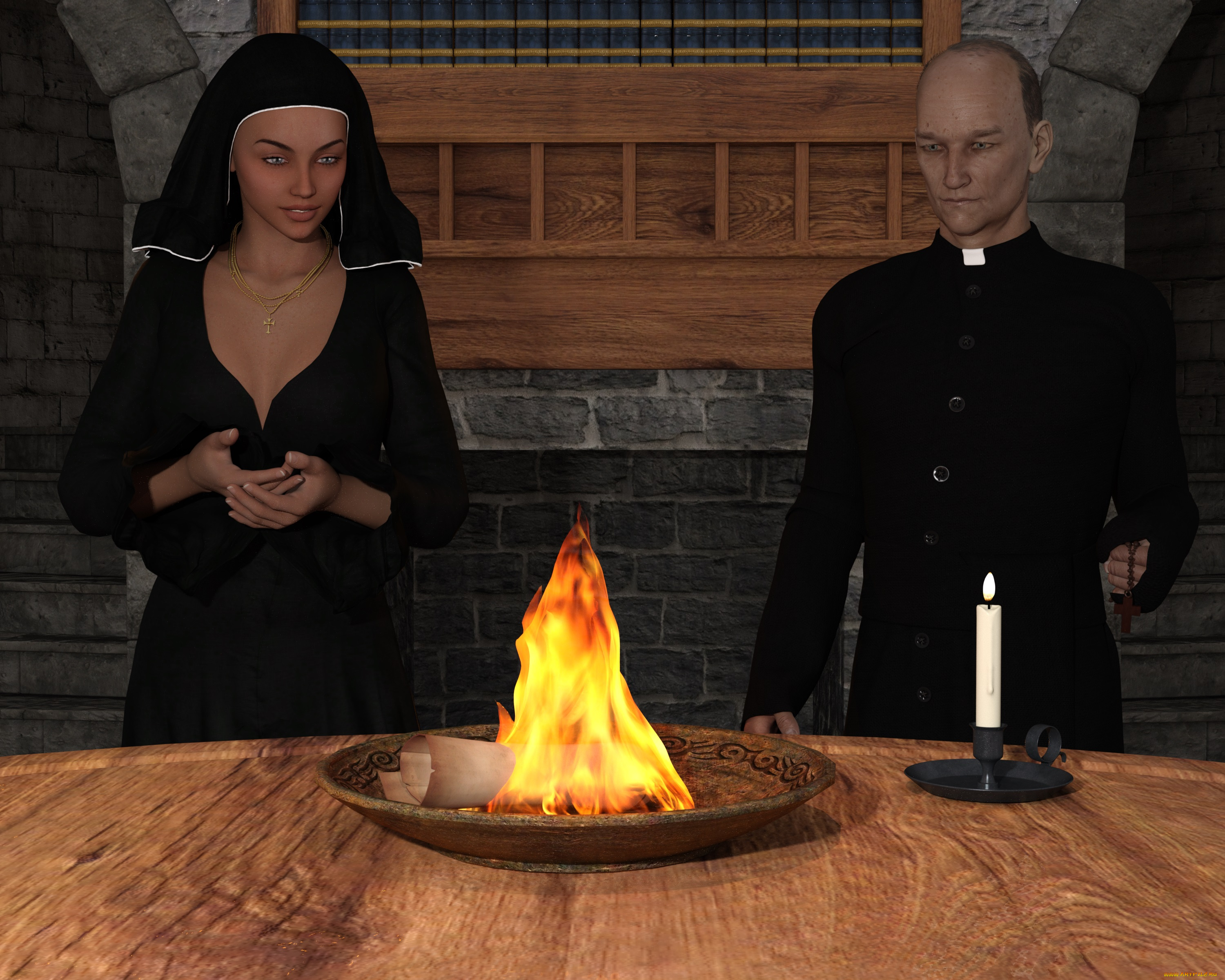 berberia, 3д, графика, фантазия, , fantasy, фон, девушка, взгляд