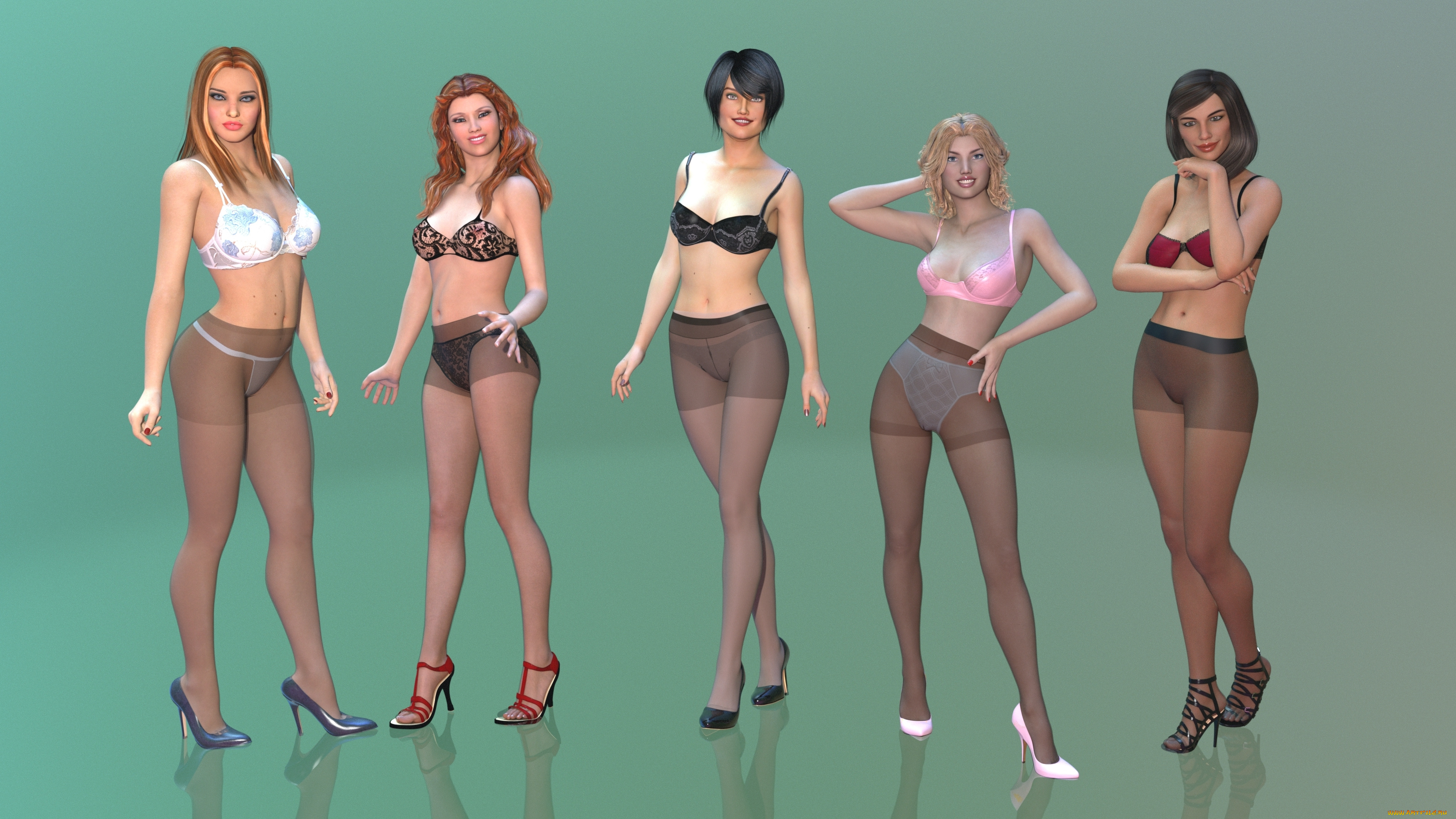 3д, графика, люди, , people, девушки, взгляд, фон