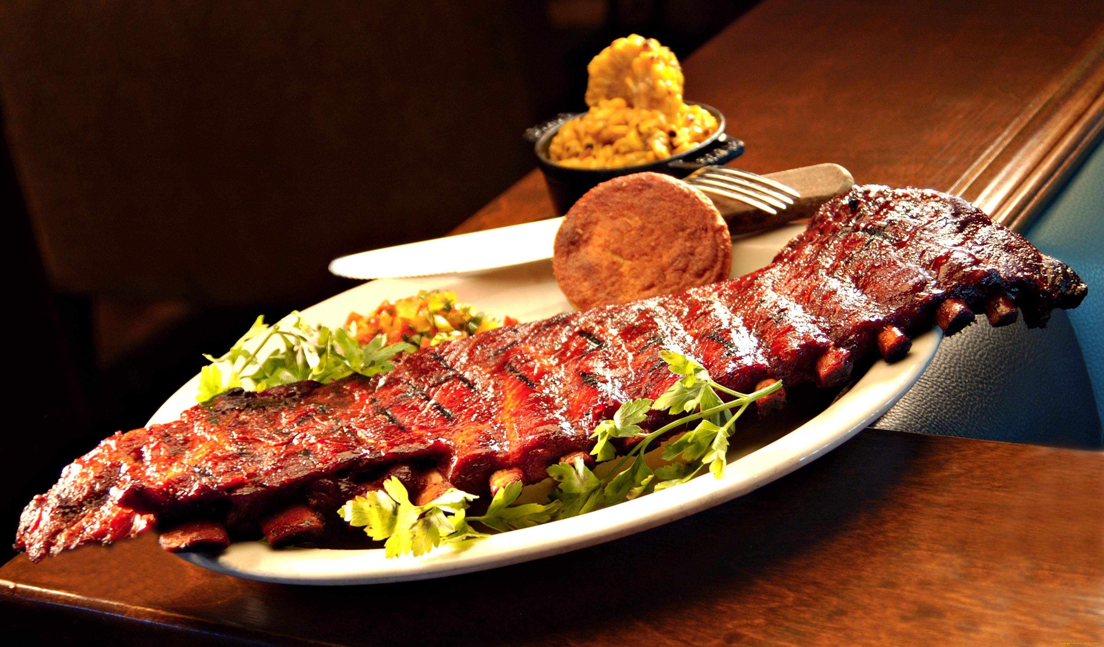 еда, мясные, блюда, ребрышки