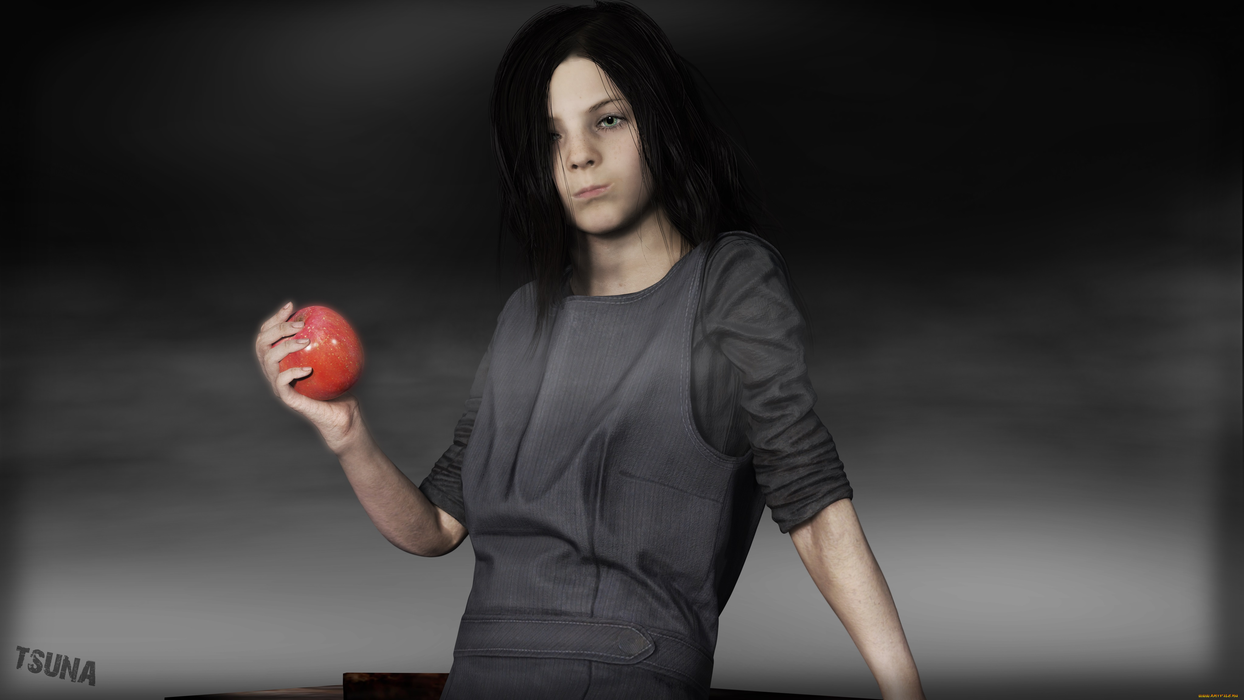 3д, графика, люди, , people, взгляд, фон, девушка