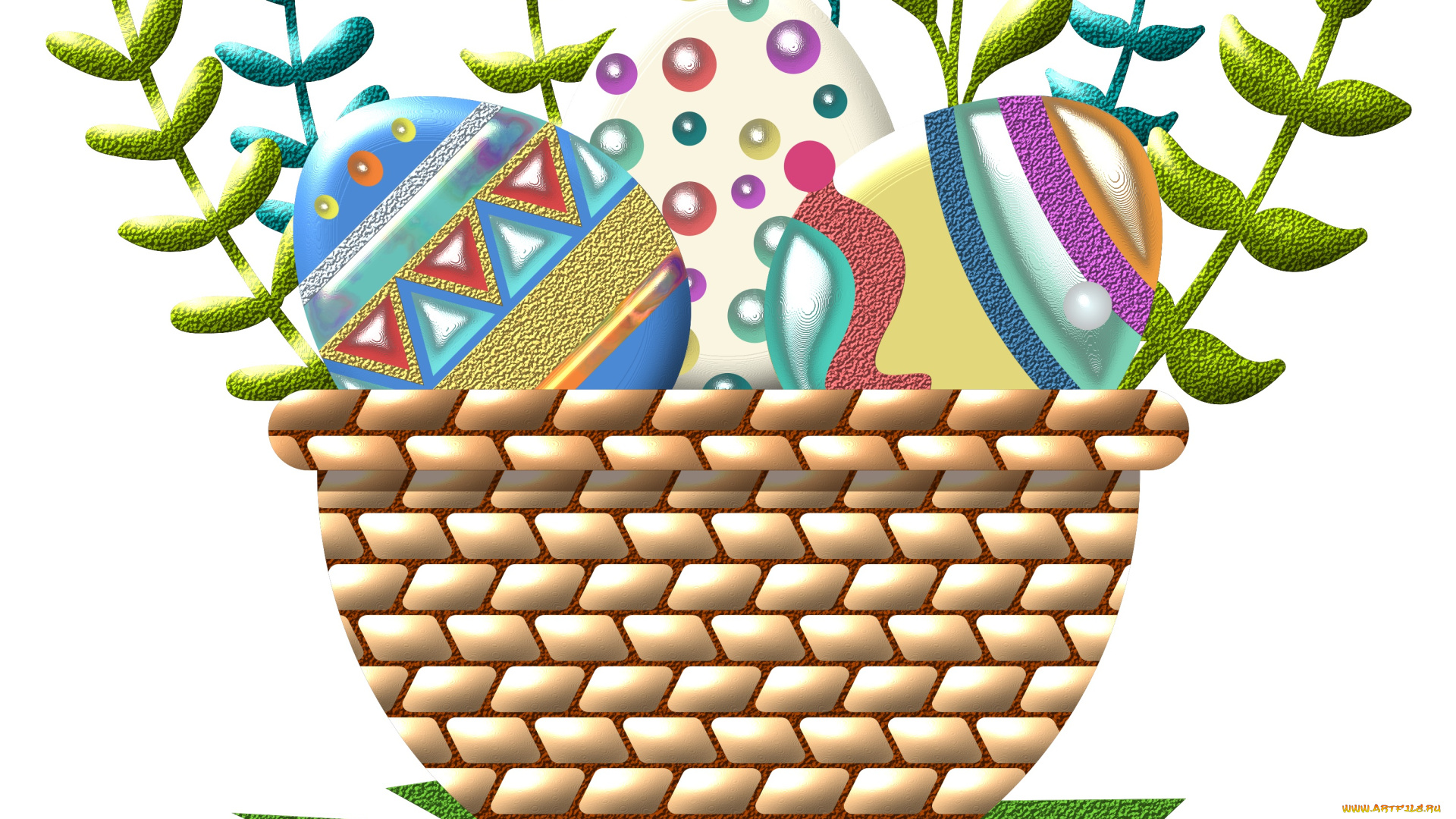 праздничные, пасха, яйца, корзина