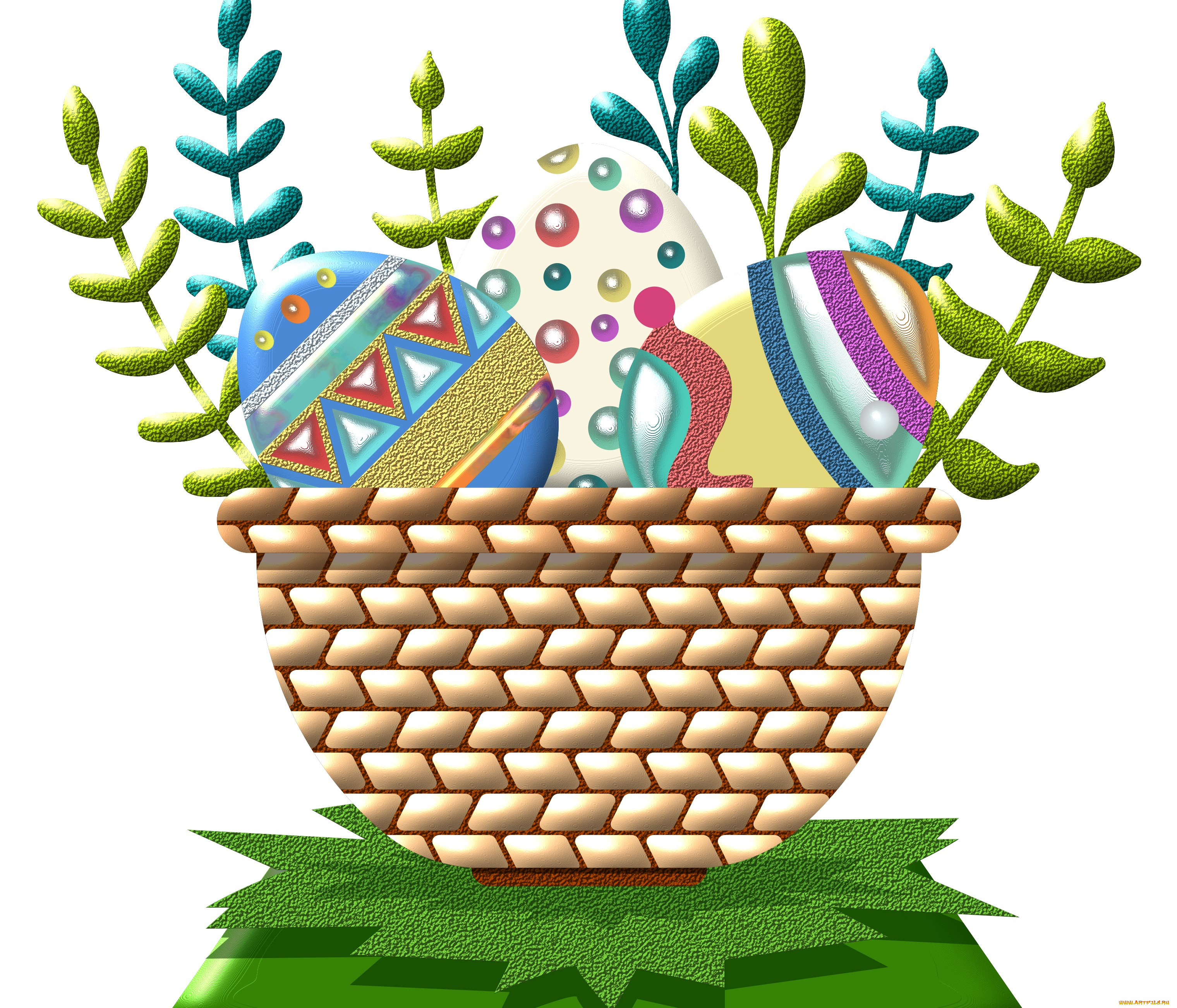 праздничные, пасха, яйца, корзина