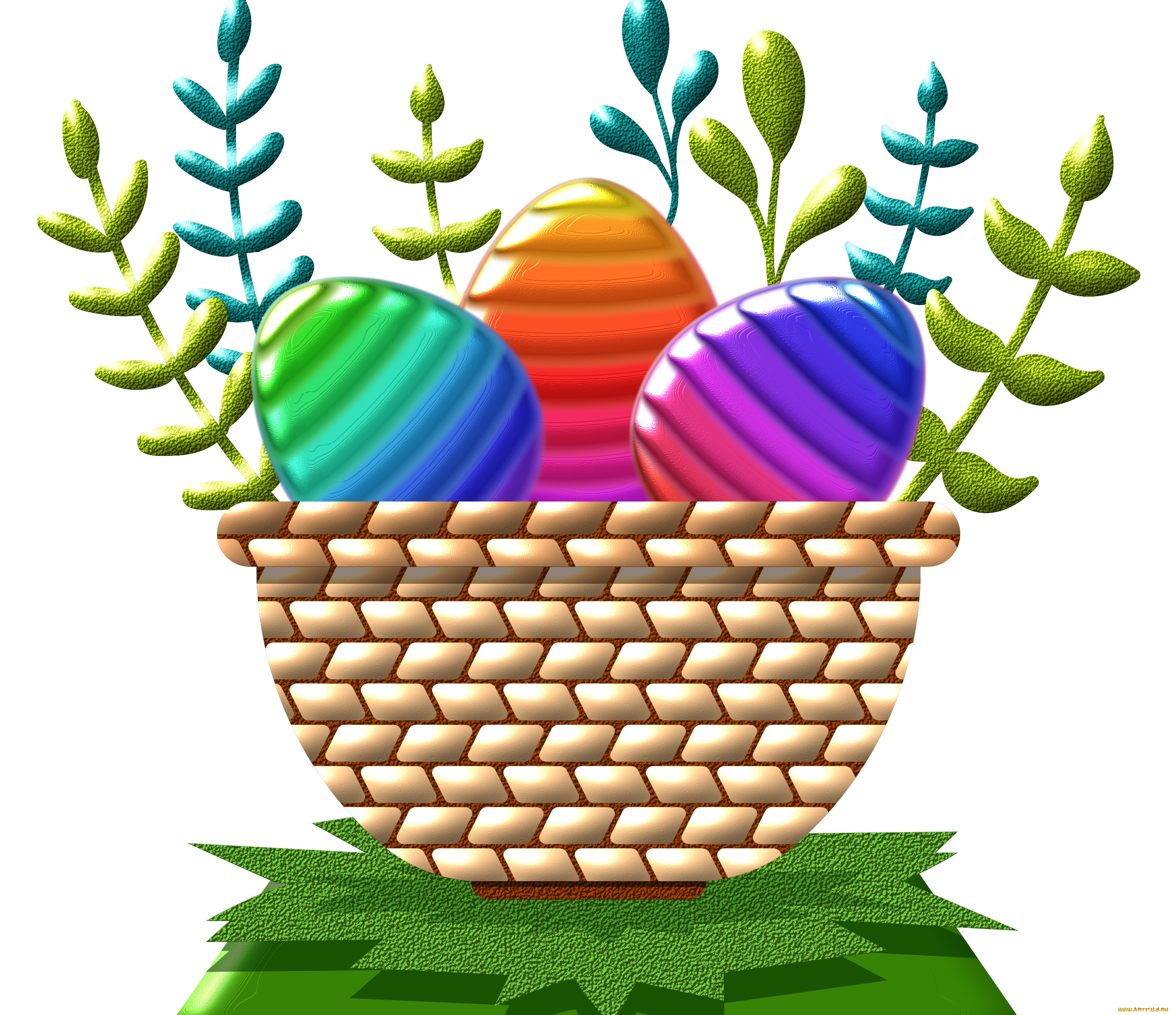 праздничные, пасха, яйца, корзина