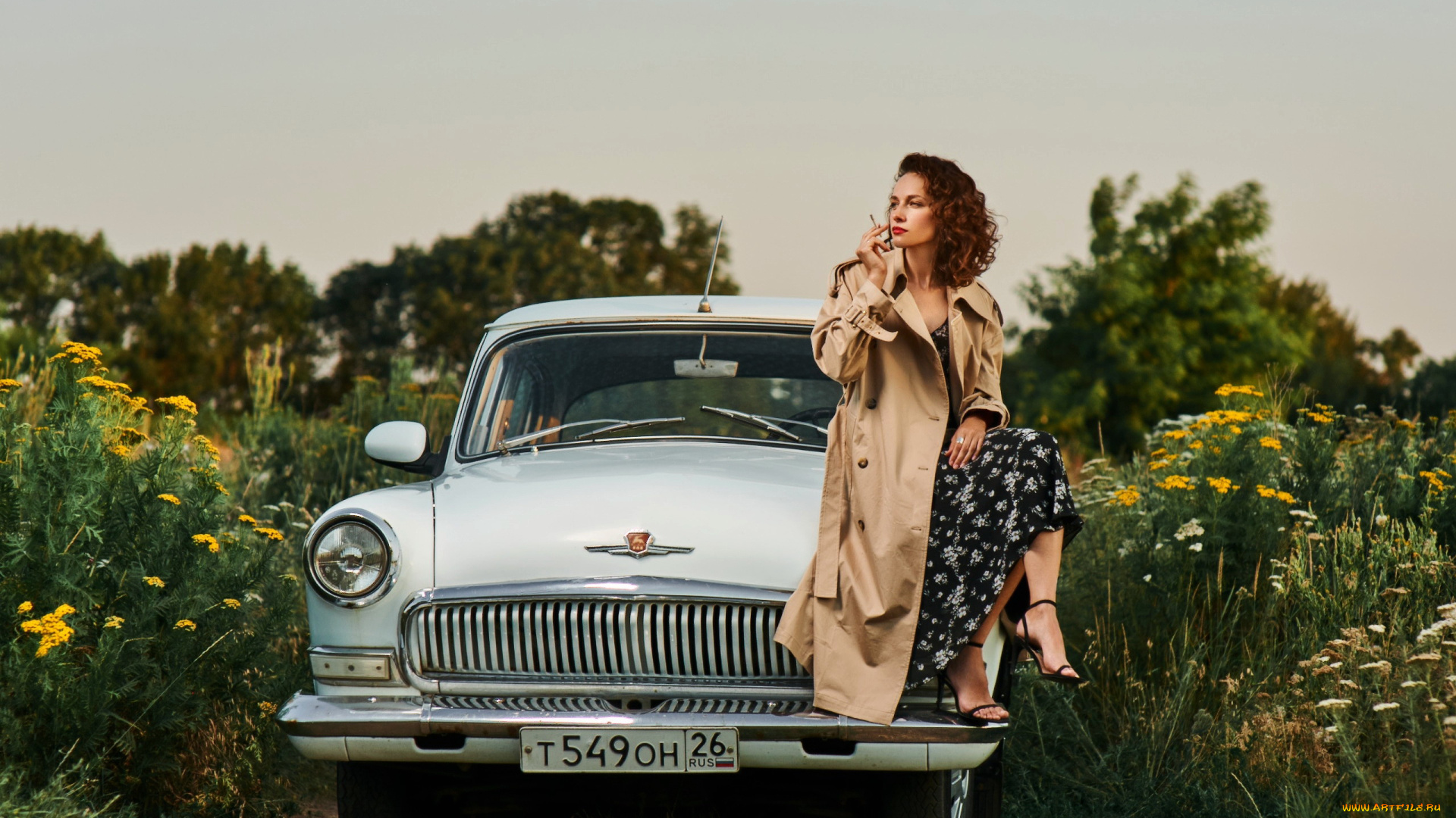 автомобили, -авто, с, девушками, ретро