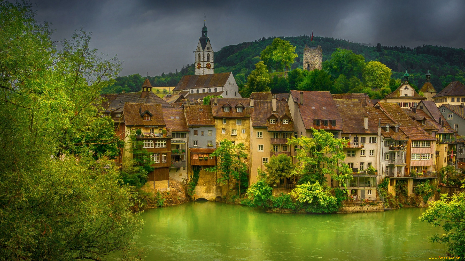 laufenburg, germany, города, -, здания, , дома