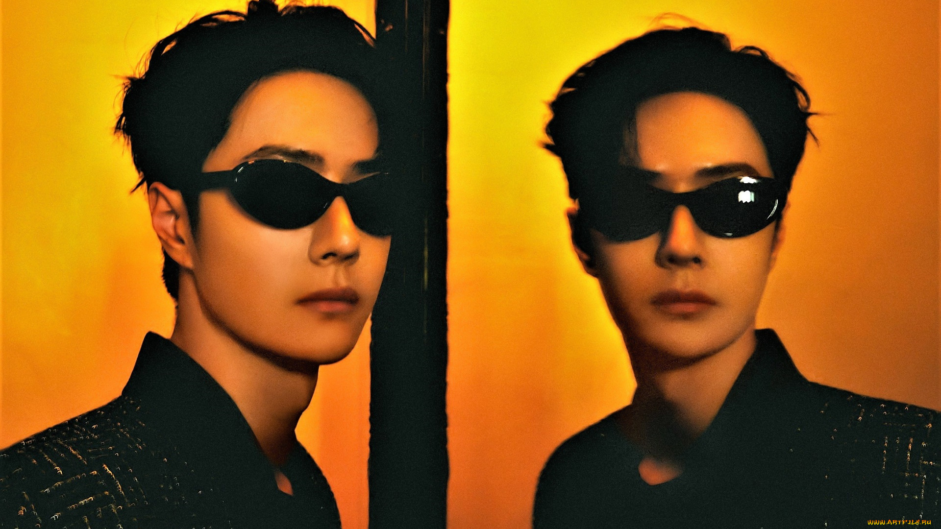 мужчины, wang, yi, bo, лицо, очки