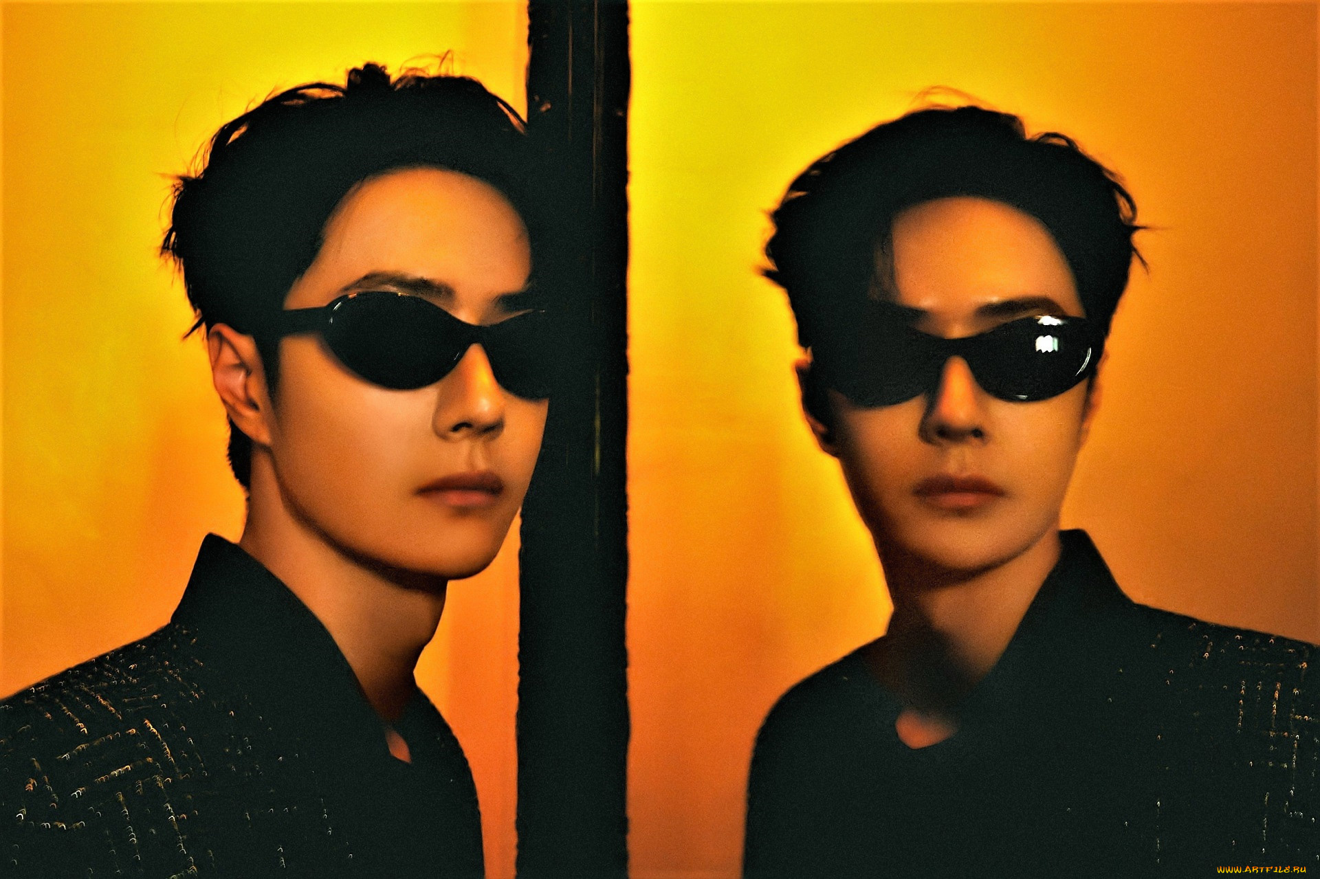 мужчины, wang, yi, bo, лицо, очки