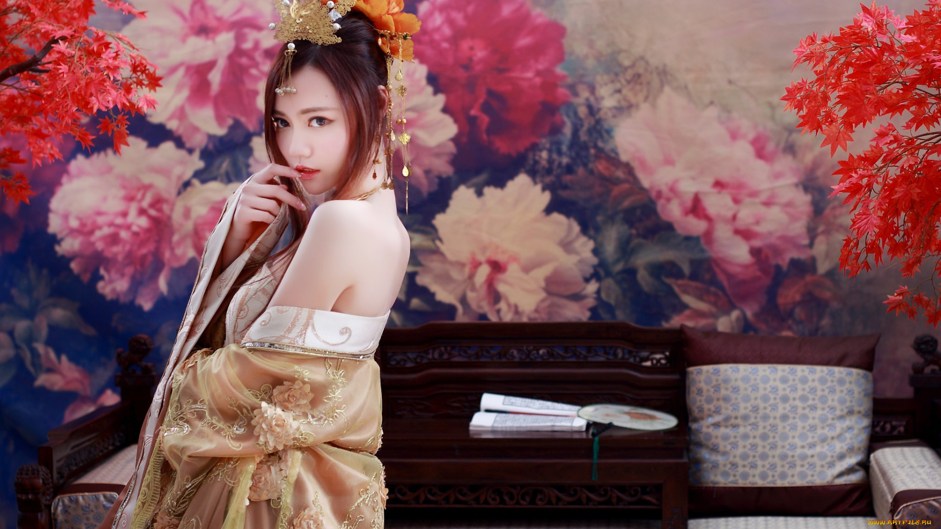 девушки, -, азиатки, девушка