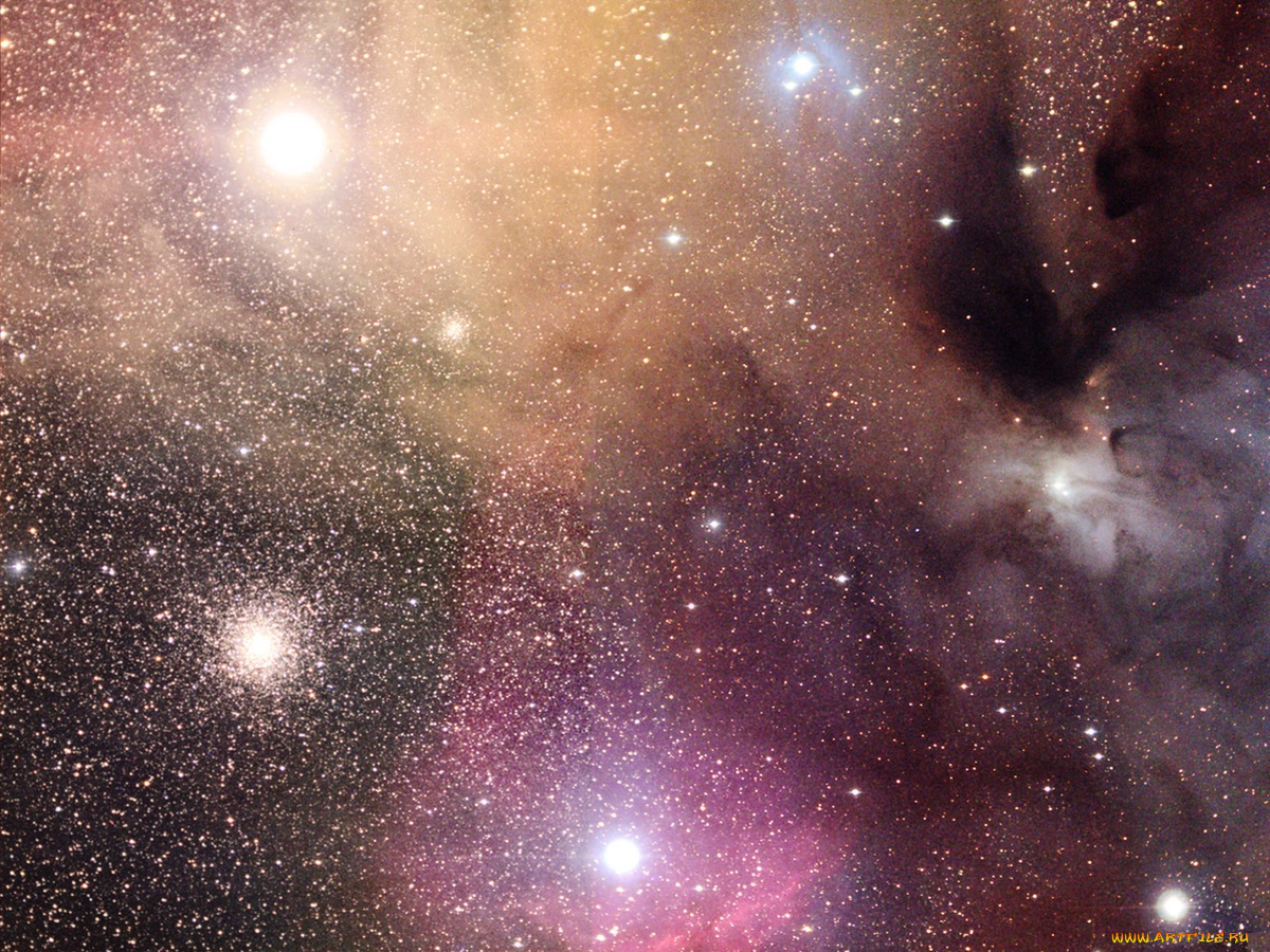 окрестности, знаменосца, космос, галактики, туманности