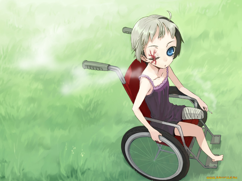 аниме, weapon, blood, technology