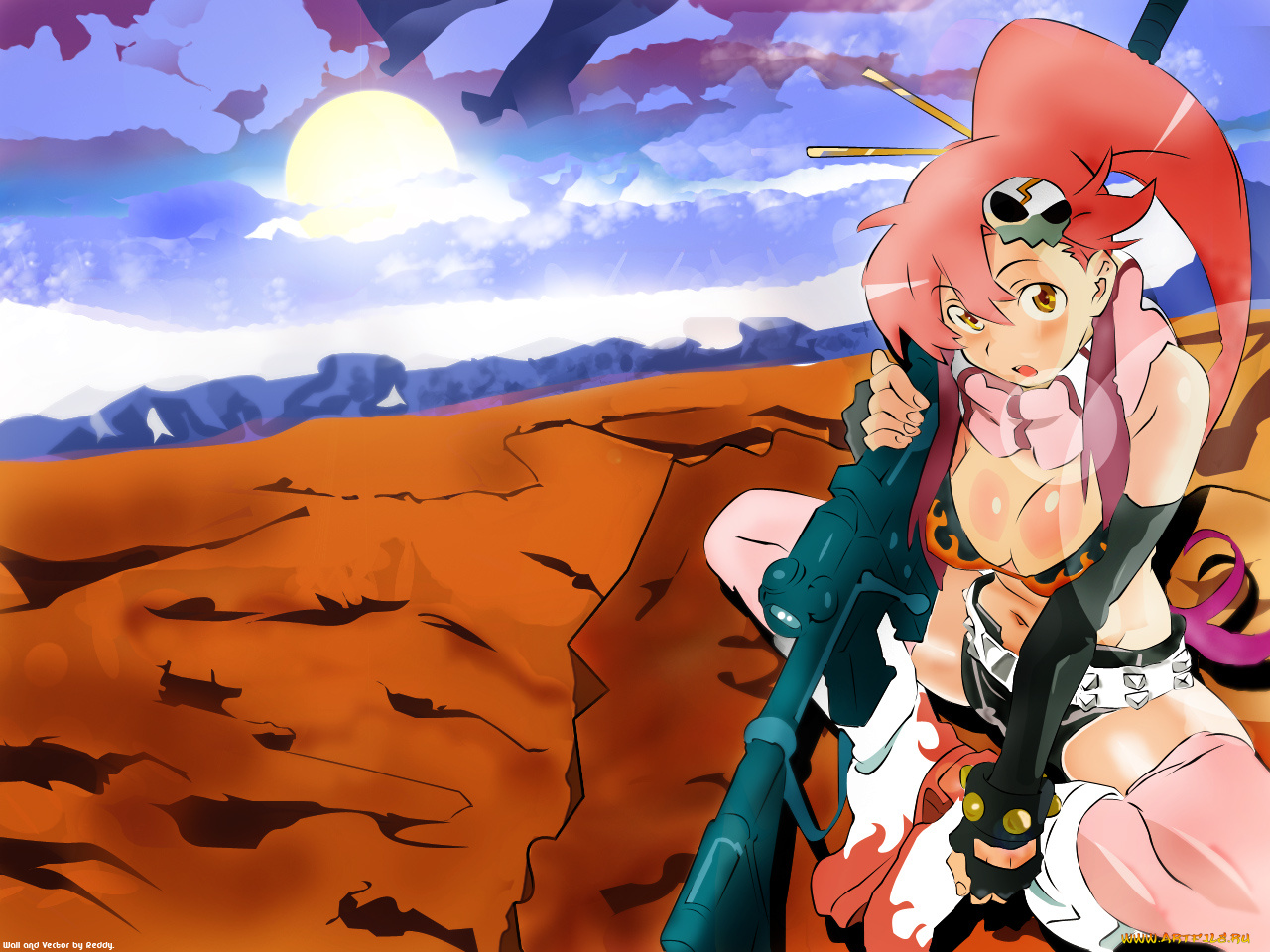 аниме, tengen, toppa, gurren, lagann, yoko, littner