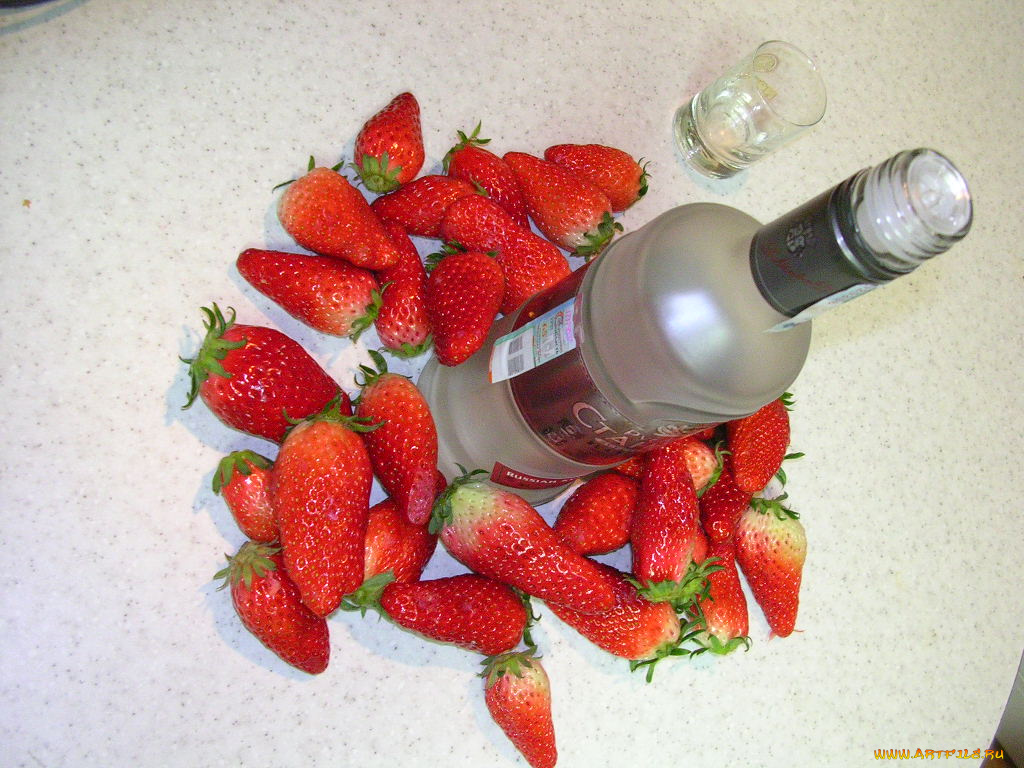 еда, клубника, земляника