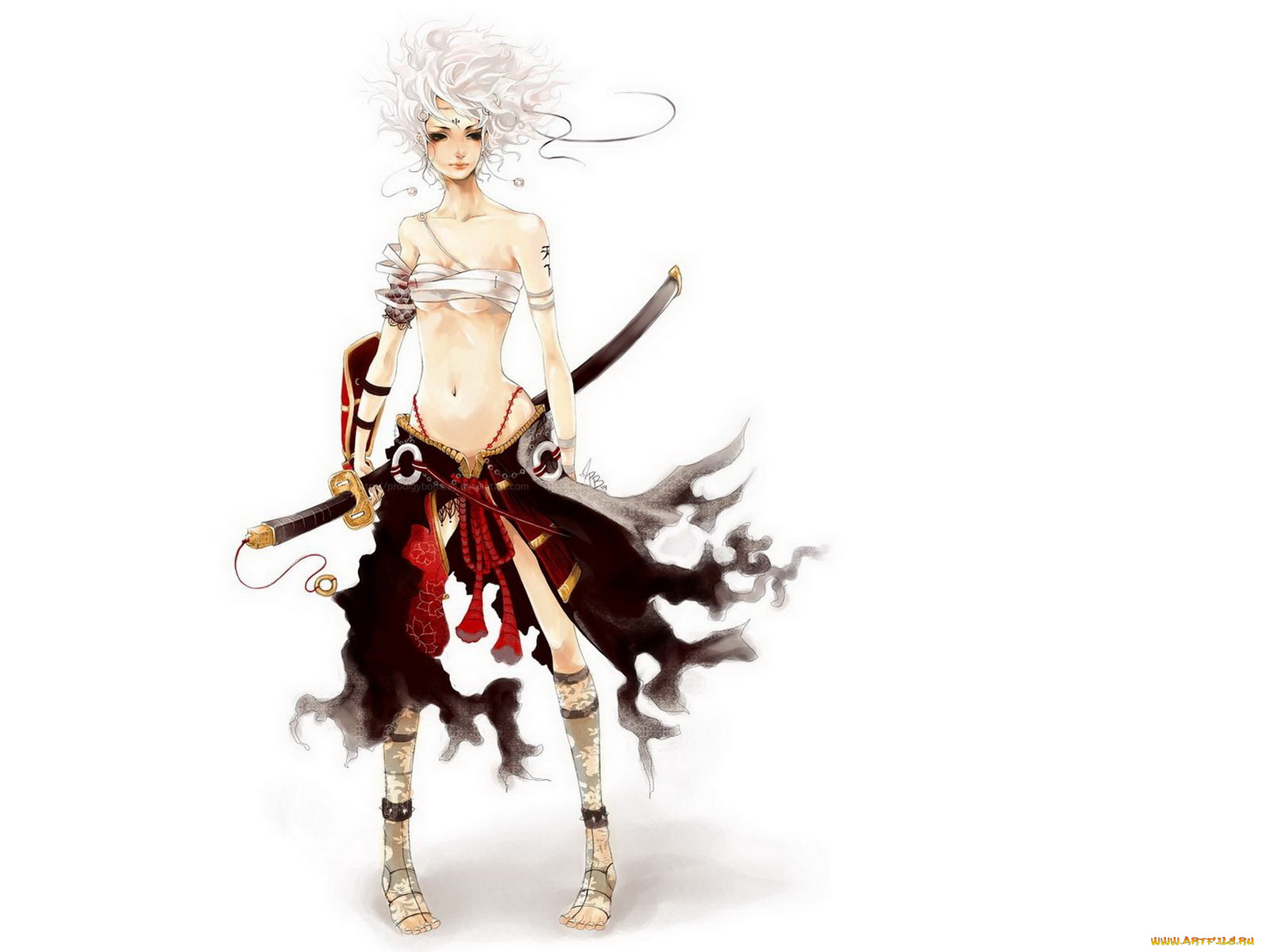 аниме, weapon, blood, technology