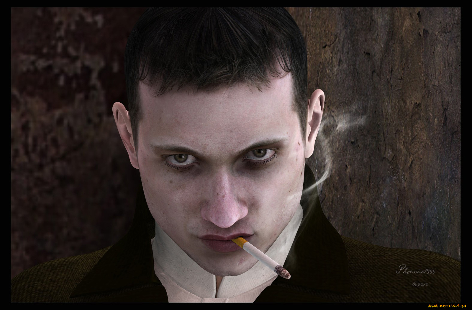 3д, графика, portraits, портрет, мужчина, сигарета