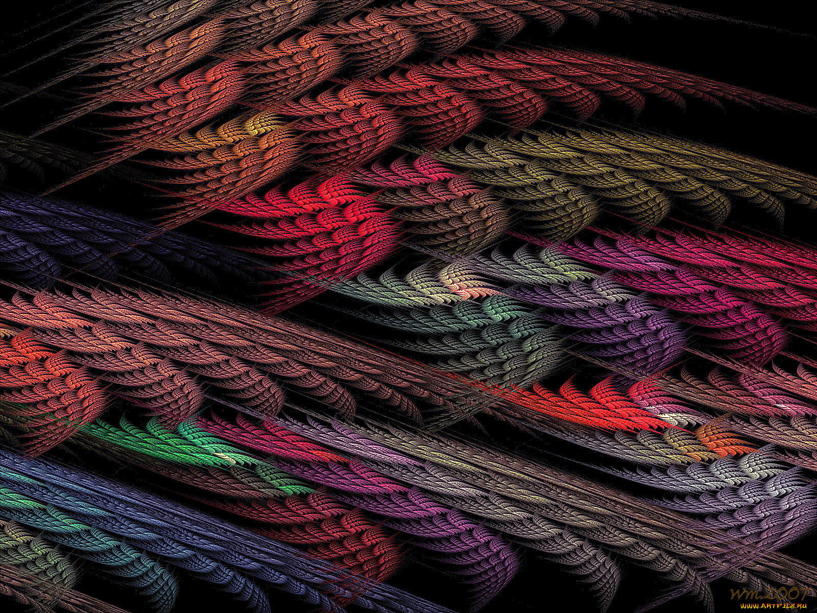 3д, графика, fractal, фракталы, фрактал, узор, цвета, тёмный