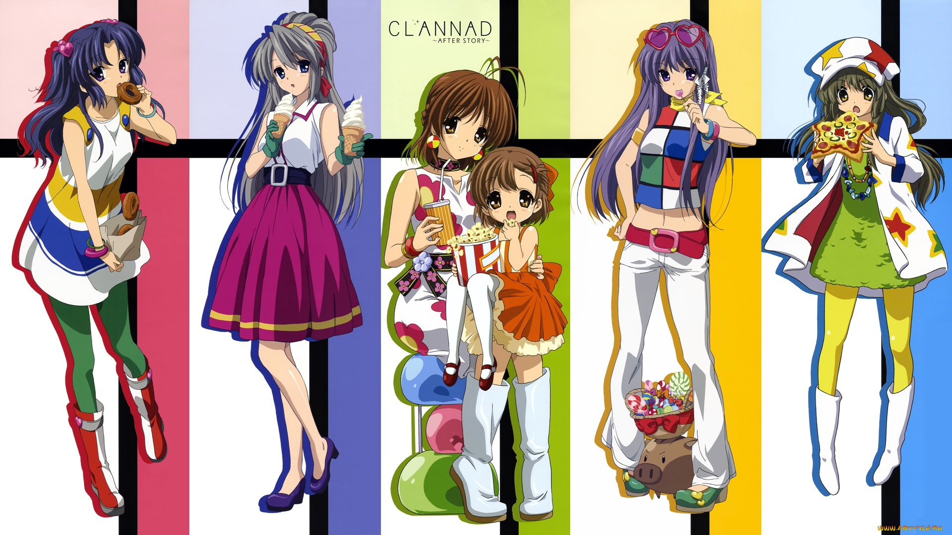 аниме, clannad, девушки