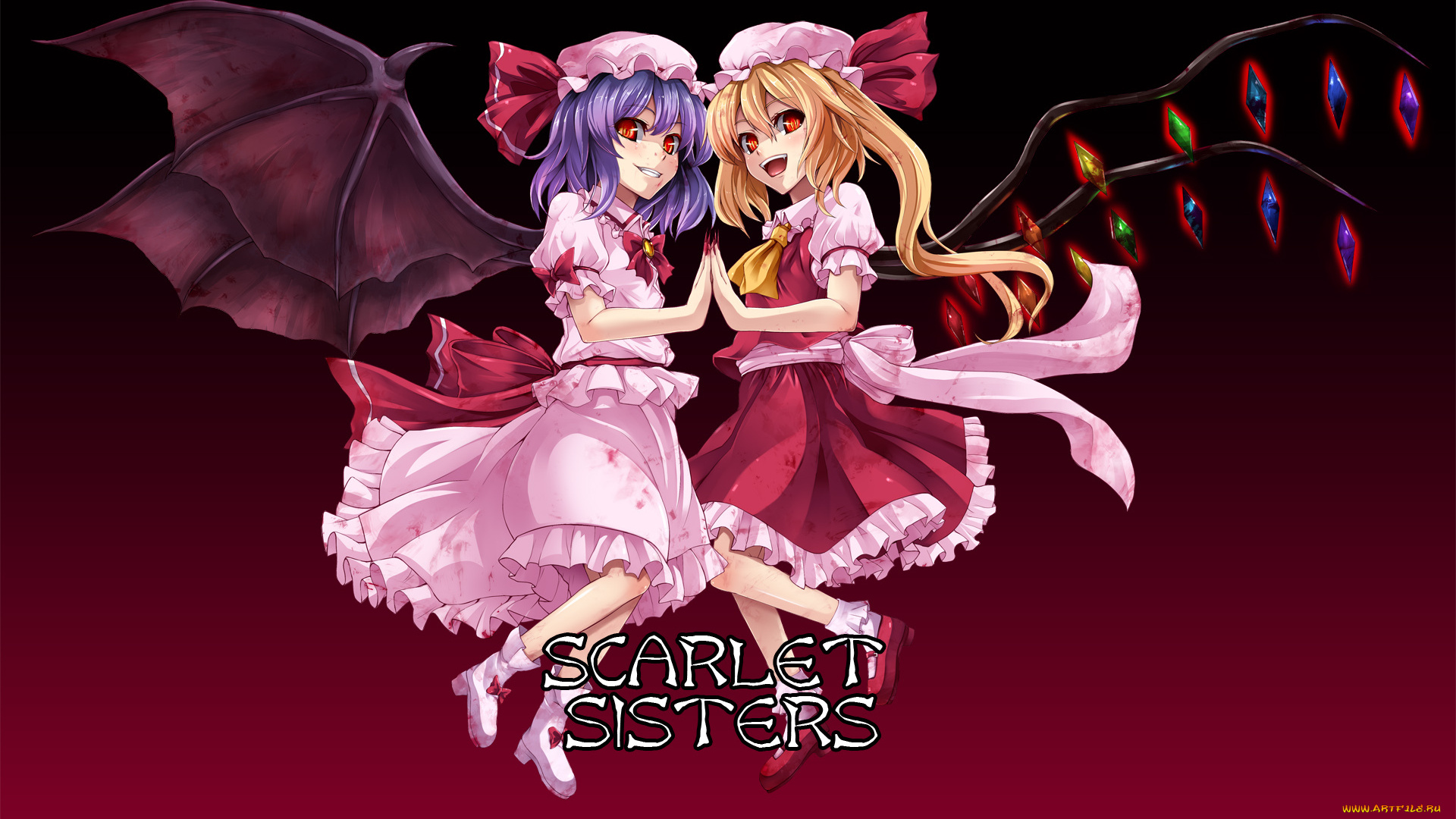 аниме, touhou, фландр, и, ремилия, скарлет