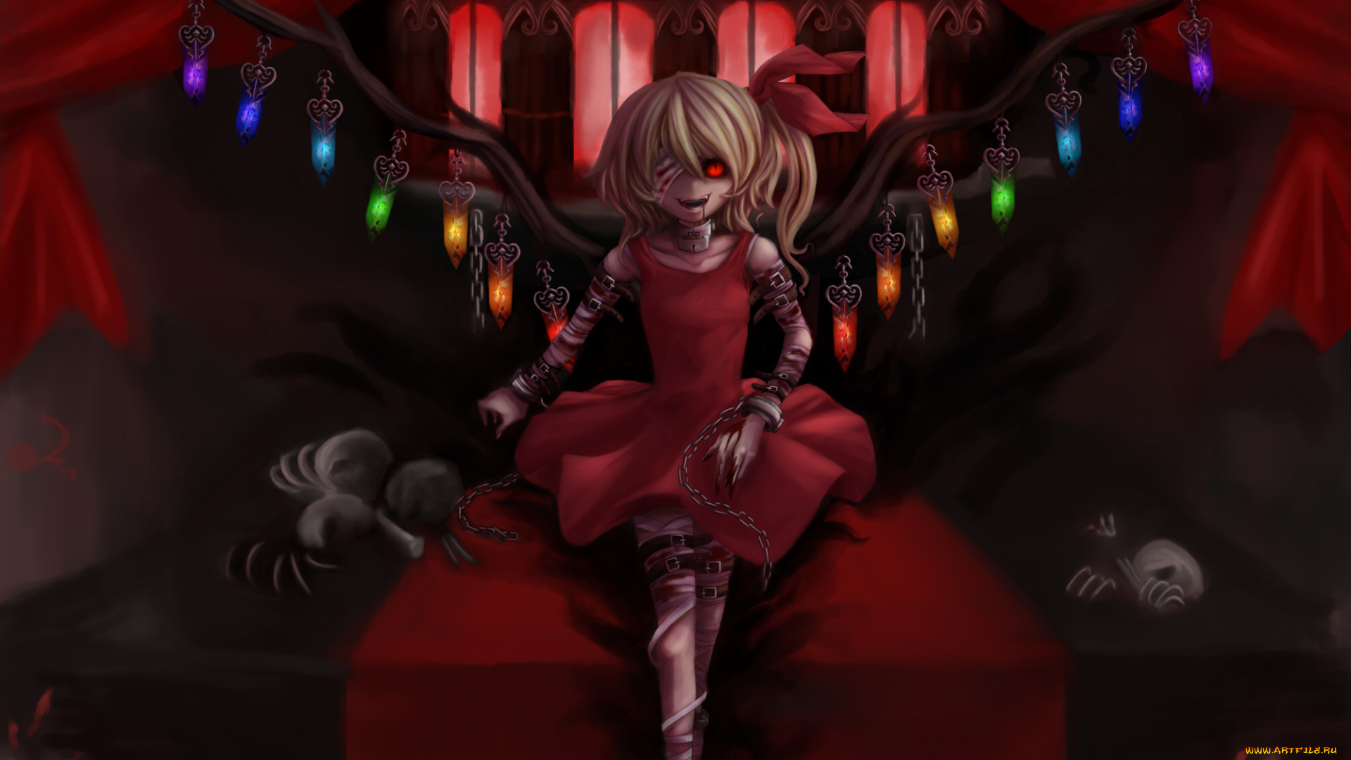 аниме, touhou, фландр, скарлет