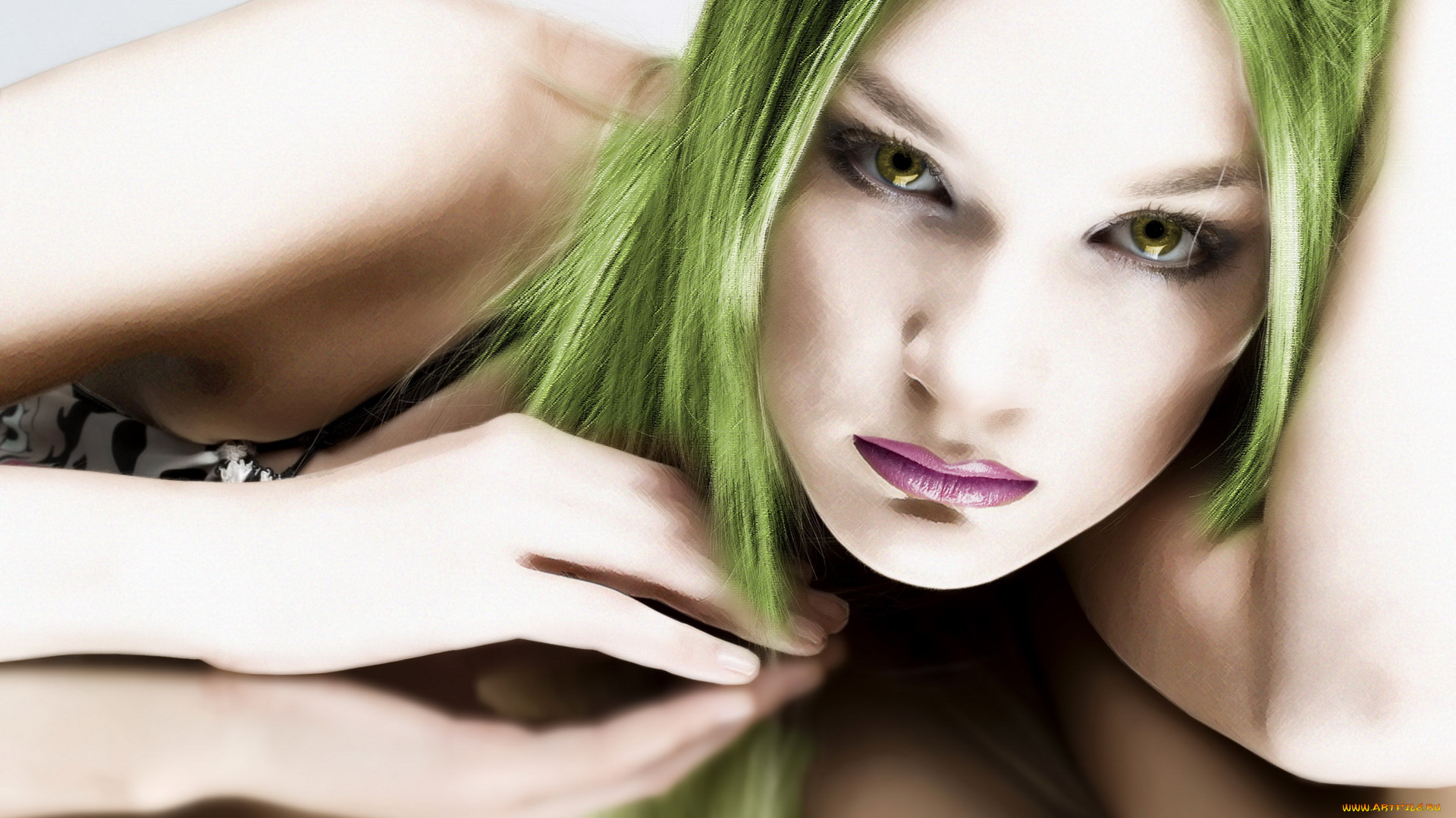 рисованные, люди, девушка