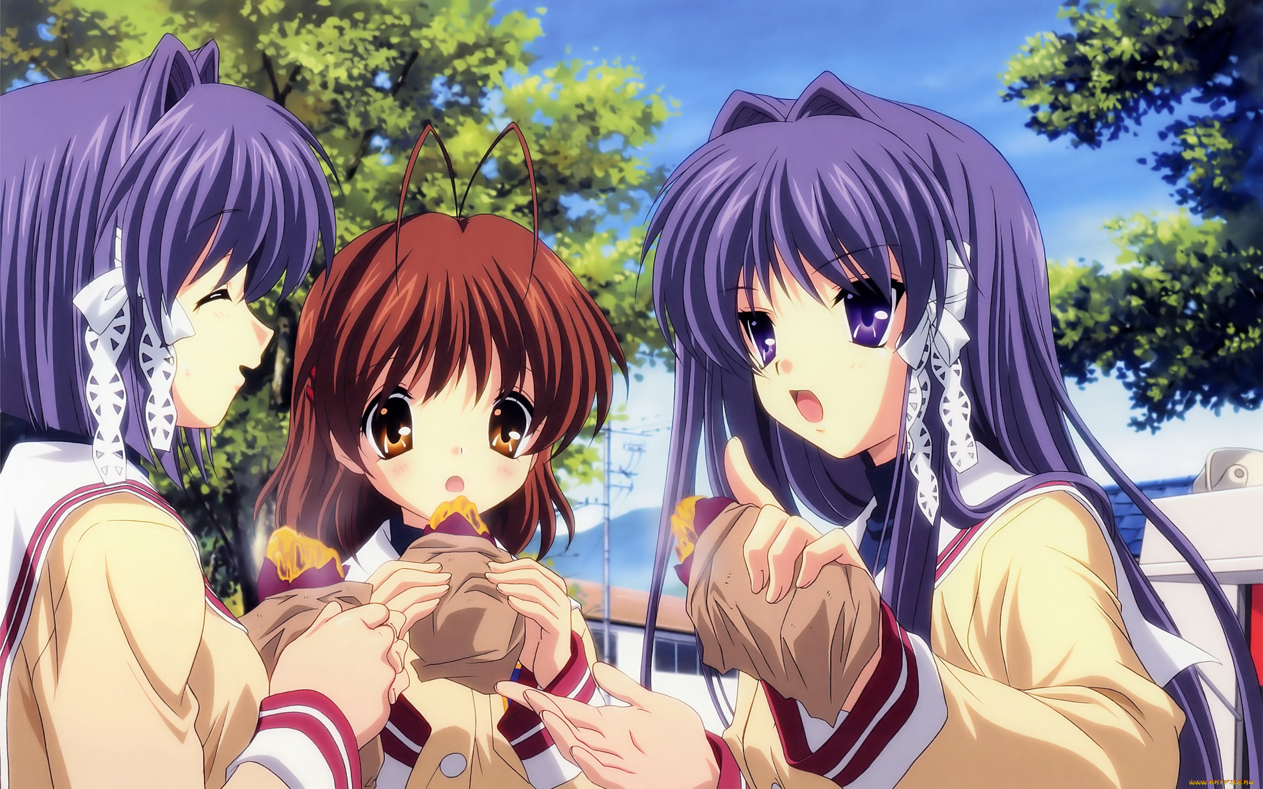 аниме, clannad, девушки