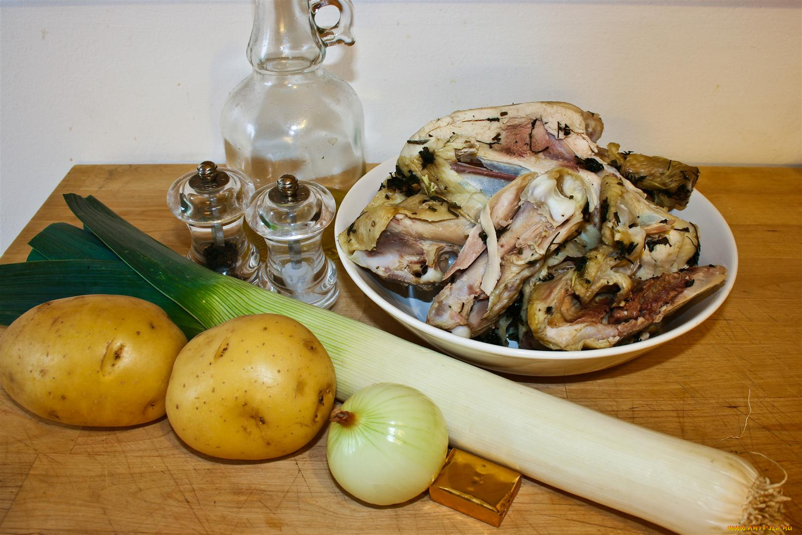 еда, разное, картошка, лук, мясо