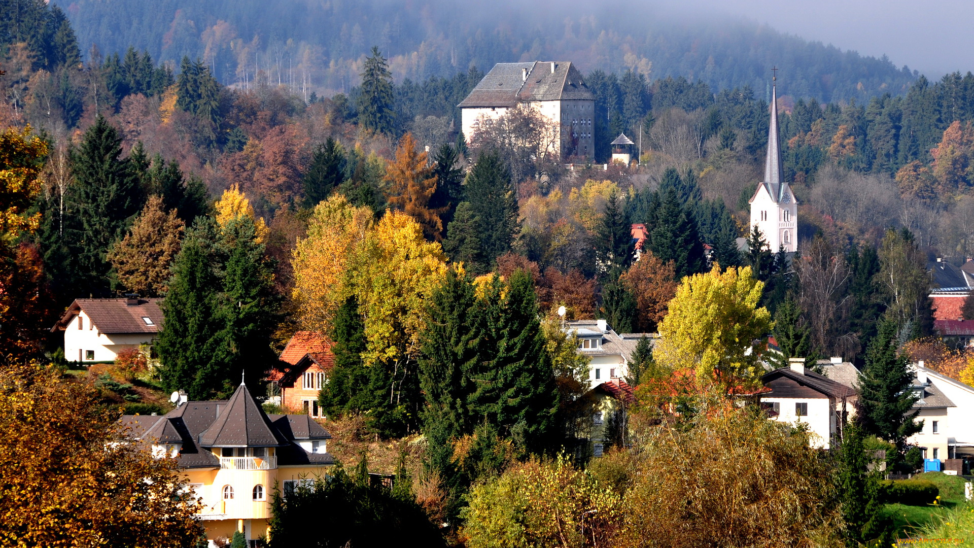 moosburg, austria, города, пейзажи