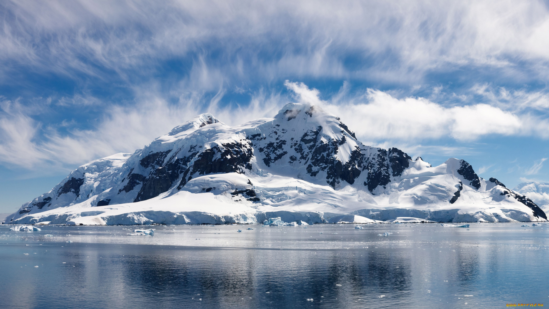 природа, горы, антарктика, океан