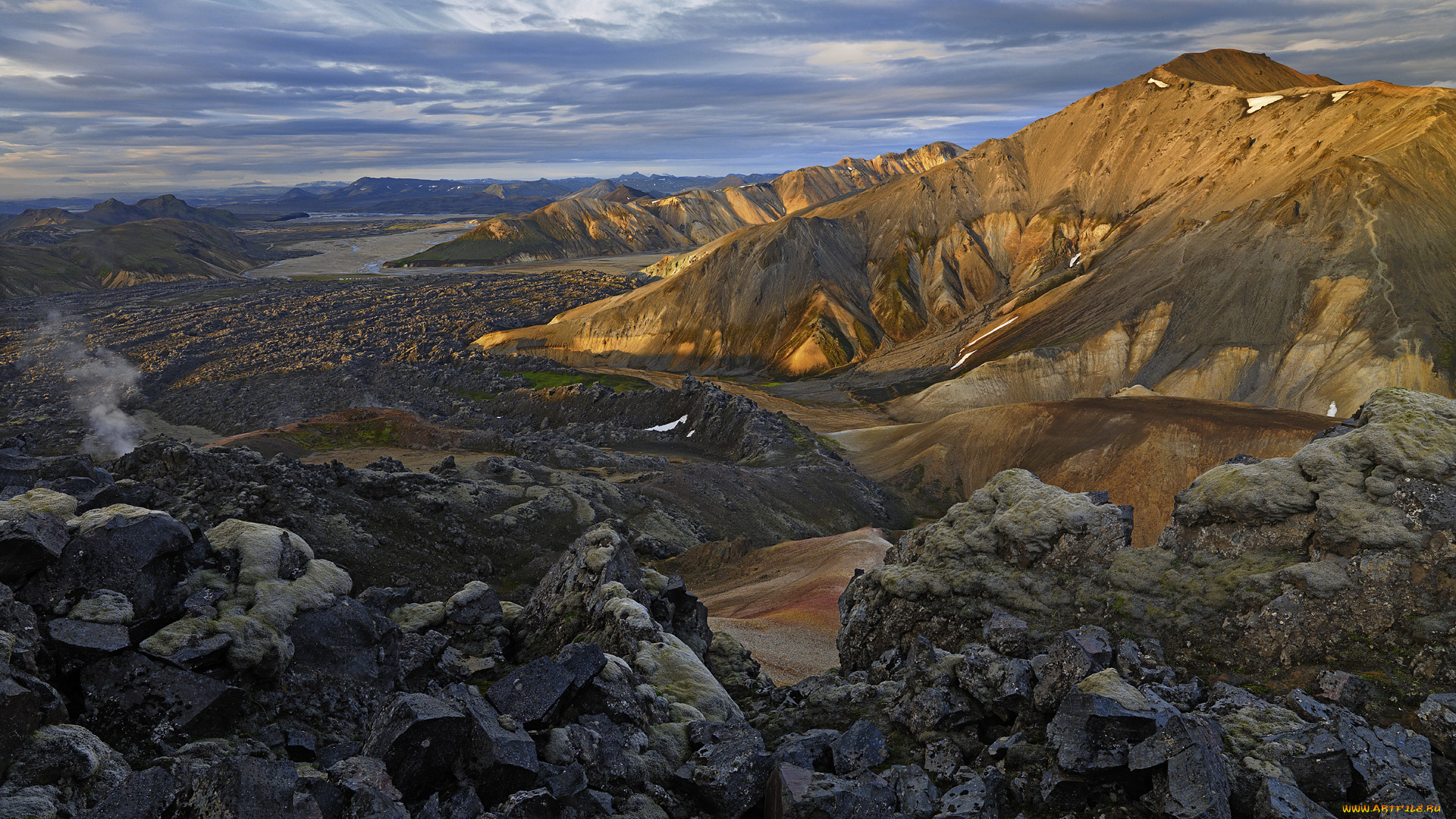 природа, горы, вершины, гейзер