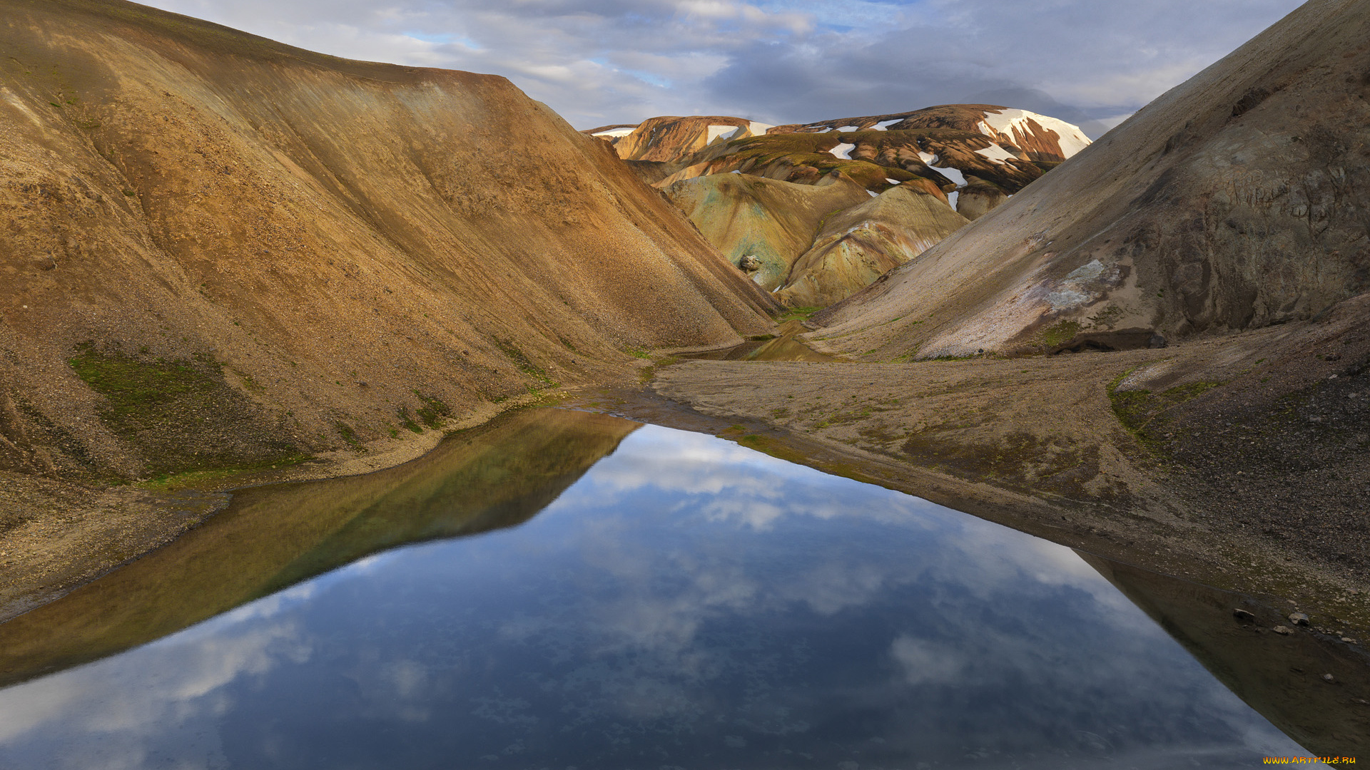 природа, радуга, горы, облака