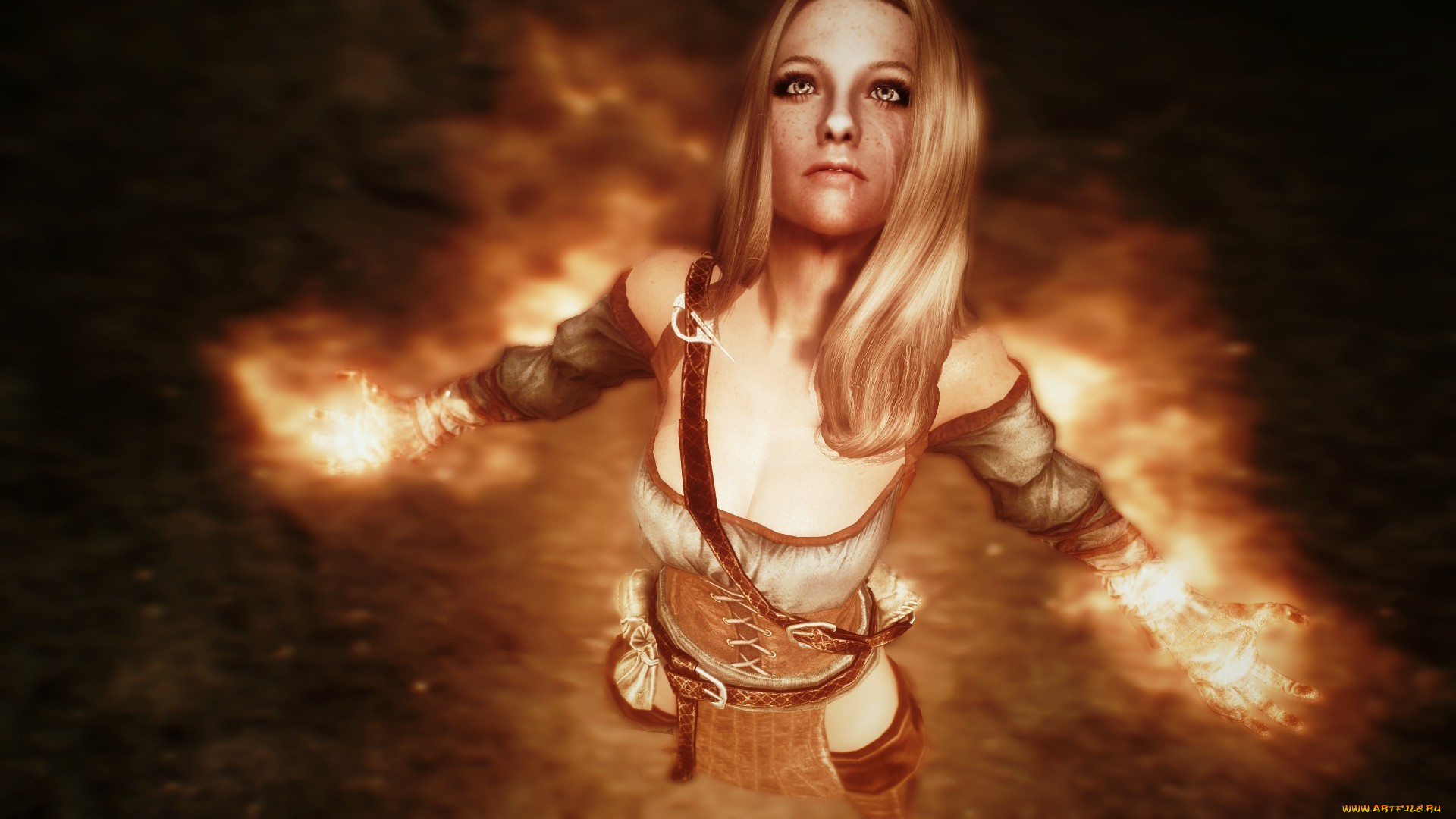 видео, игры, the, elder, scrolls, skyrim, can, t, you, feel, that, fire