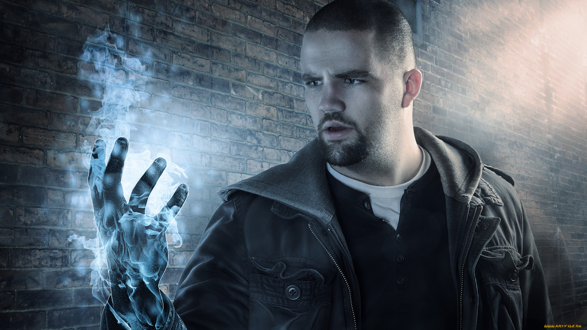 фэнтези, фотоарт, парень, пламя