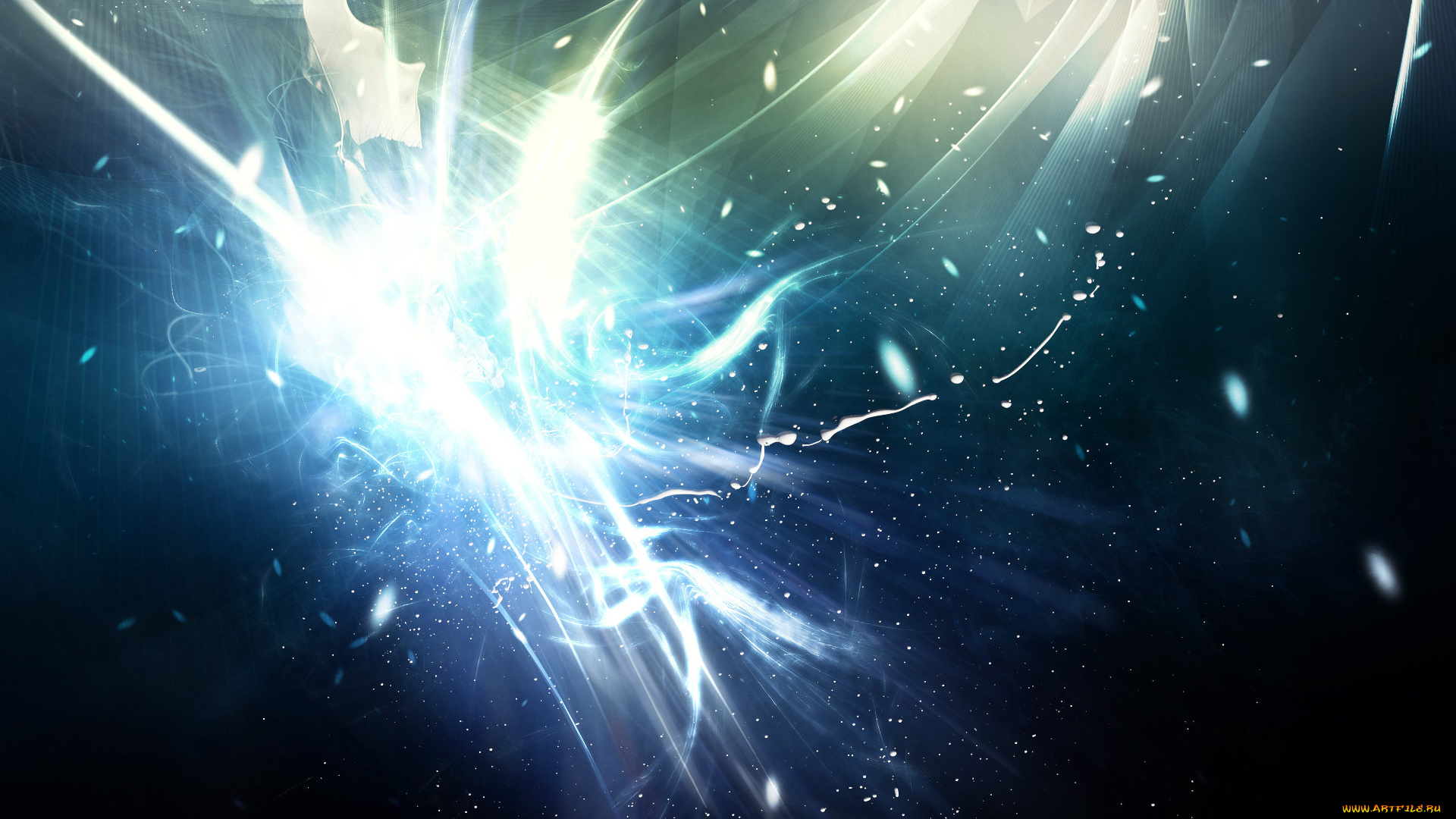 3д, графика, абстракция, , abstract, блики, полосы, ленты, пятна, свет