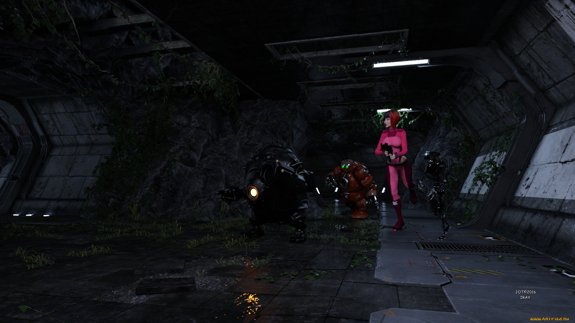 3д, графика, фантазия, , fantasy, фон, взгляд, девушка, оружие