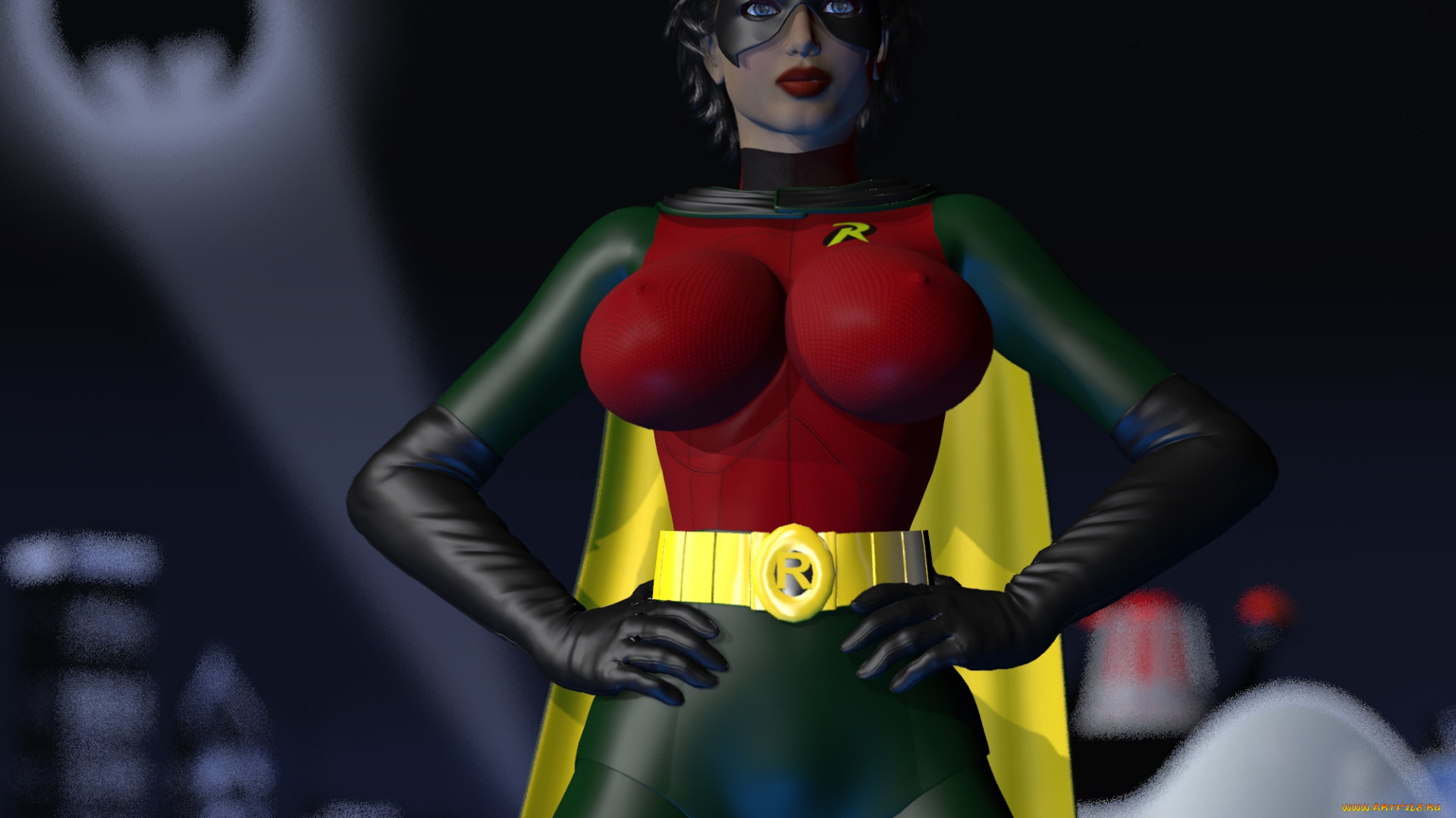 3д, графика, фантазия, , fantasy, взгляд, девушка, супермен, фон