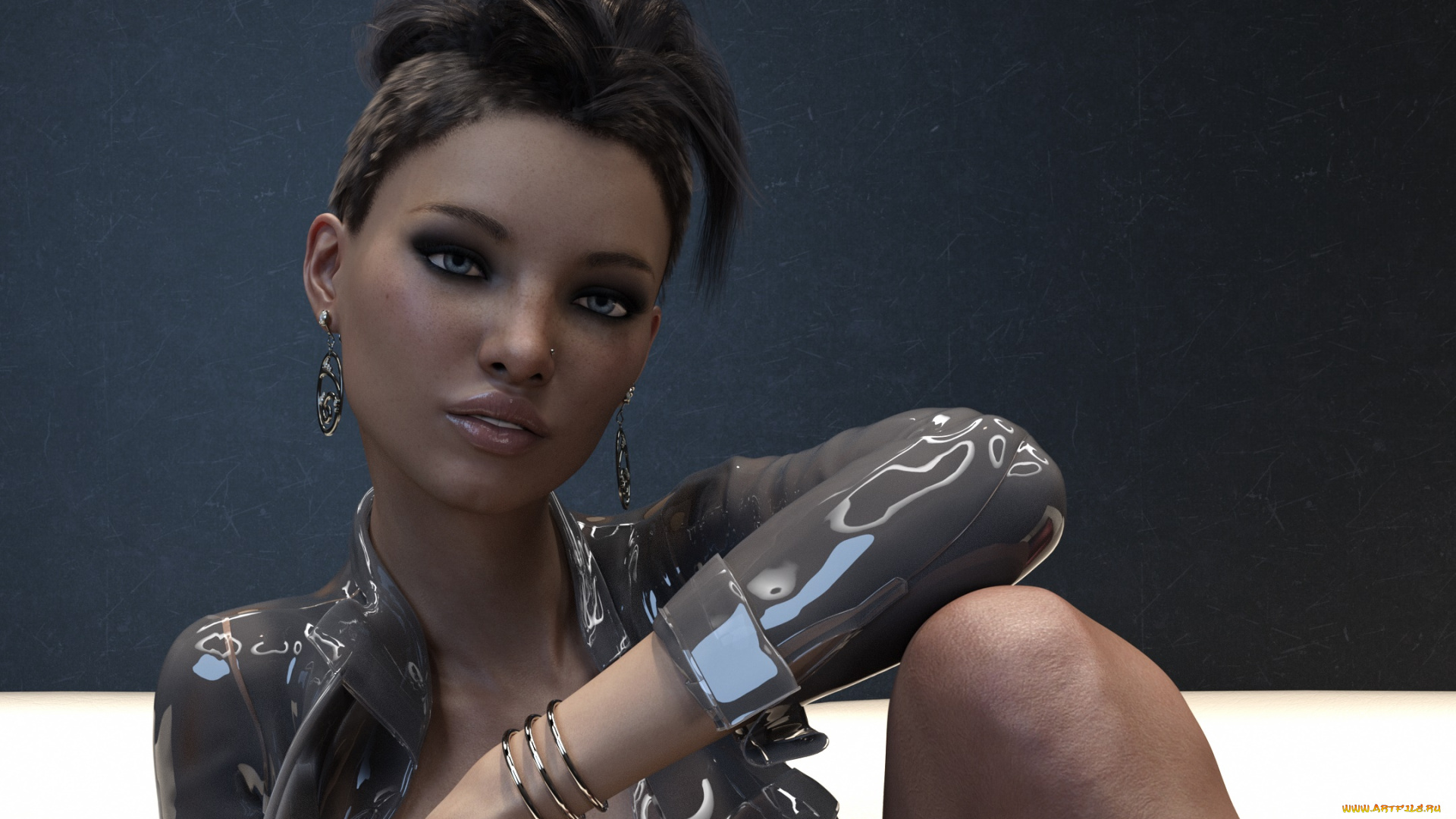 3д, графика, люди, , people, девушка, взгляд, фон