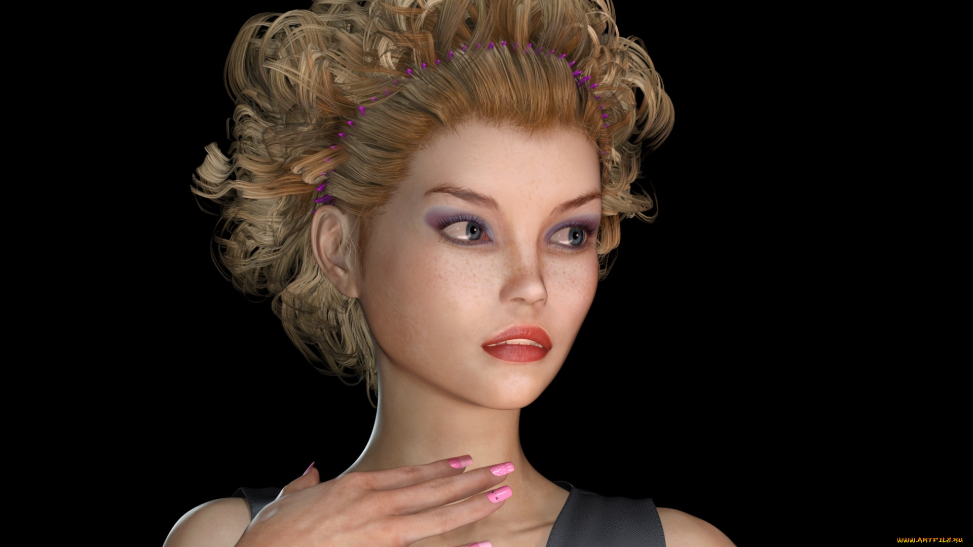 3д, графика, портрет, , portraits, взгляд, девушка, фон
