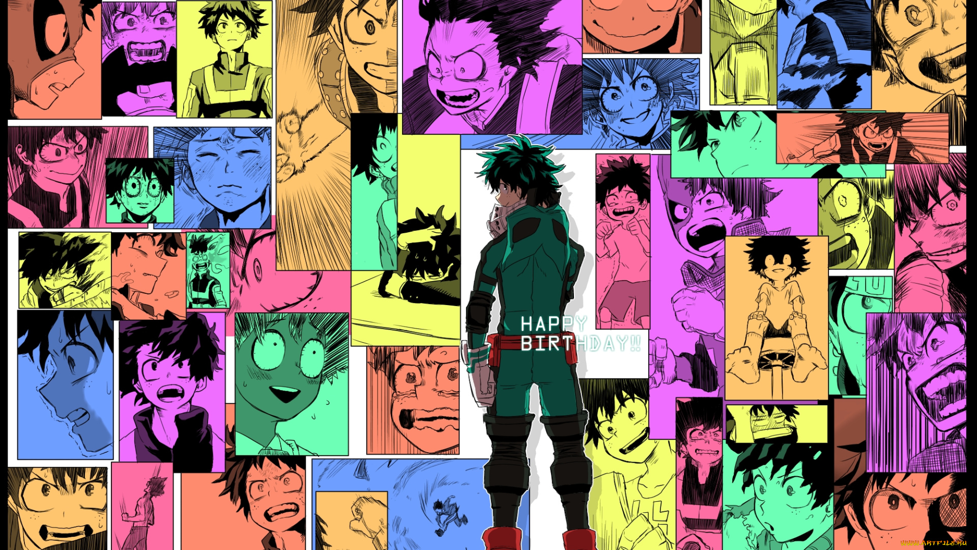 аниме, boku, no, hero, academia, midoriya, izuku
