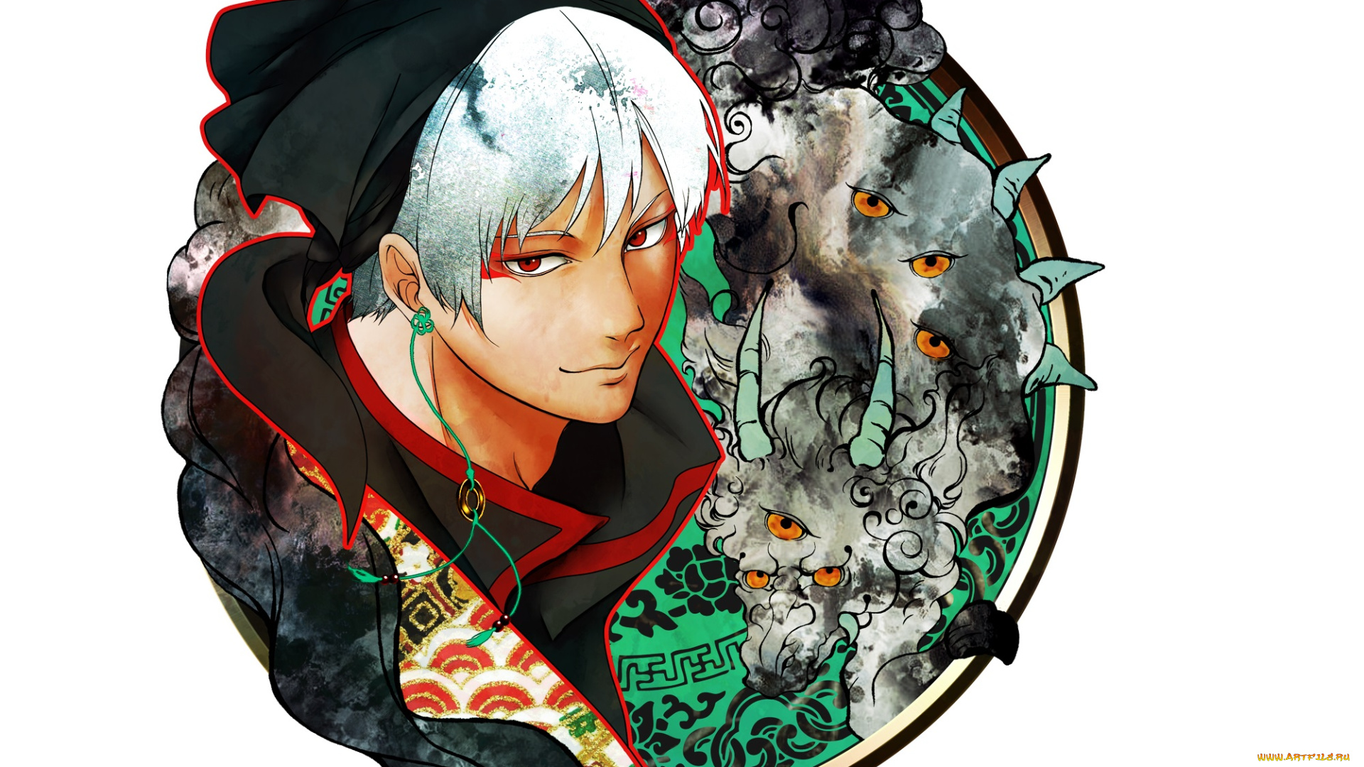 аниме, hoozuki, no, reitetsu, hakutaku