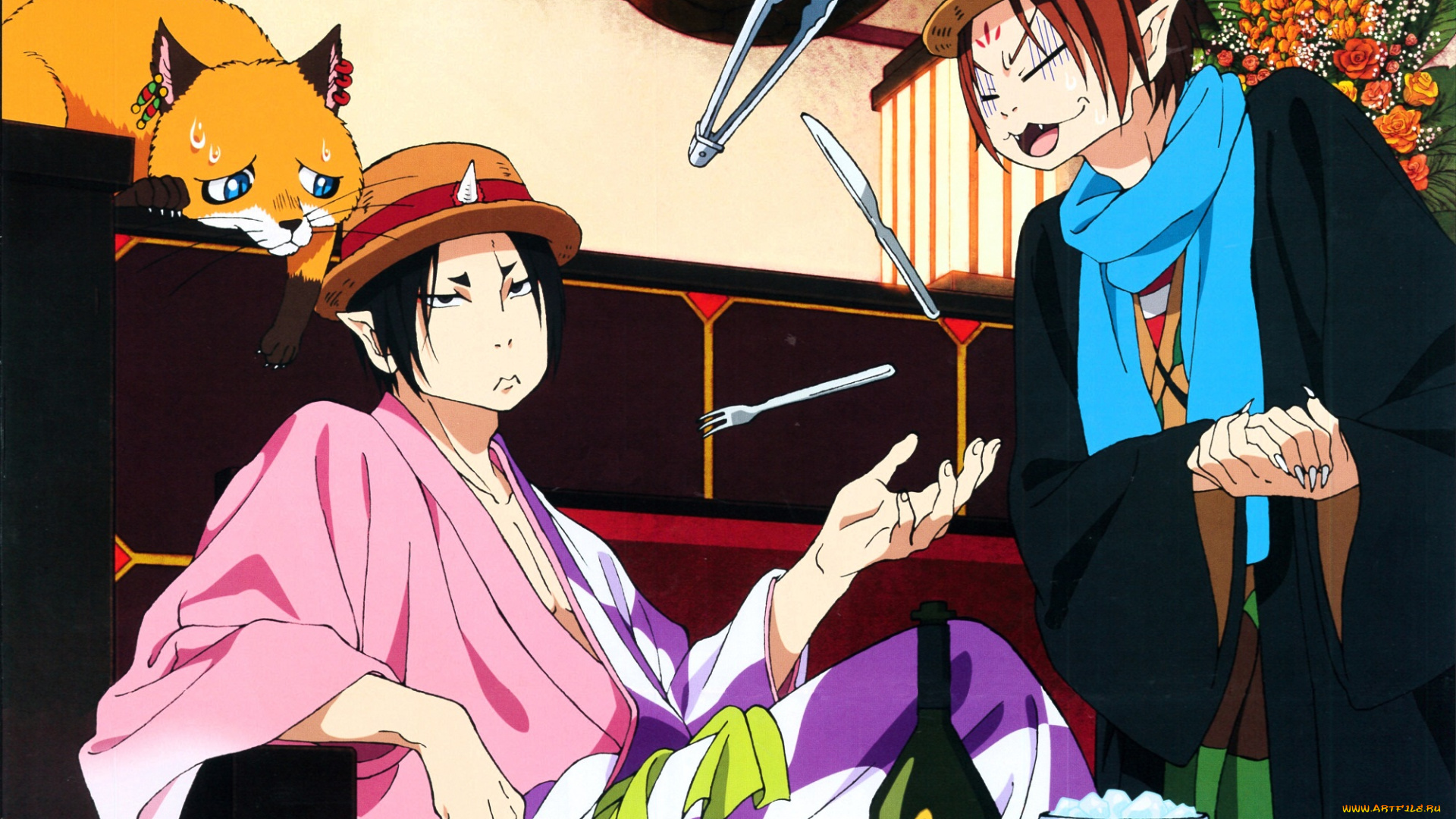 аниме, hoozuki, no, reitetsu, hoozuki