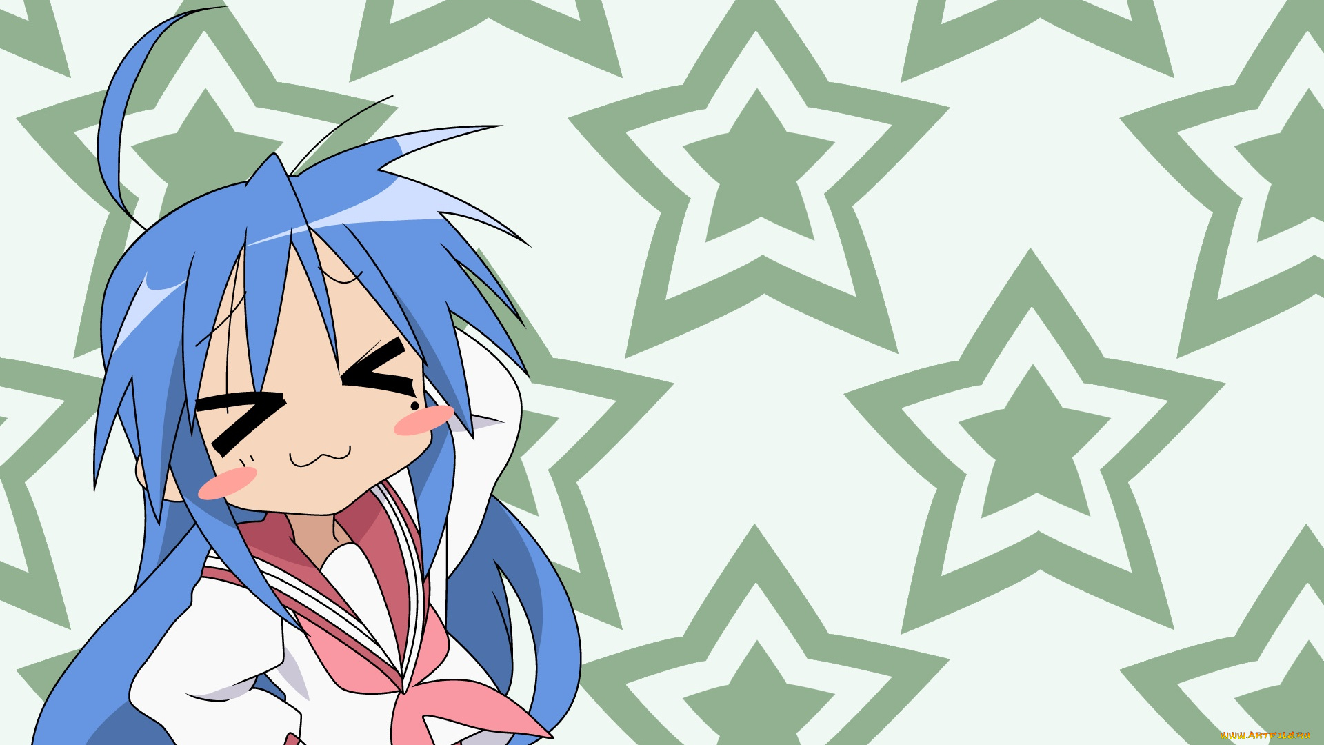 аниме, lucky, star, фон, взгляд, девушка