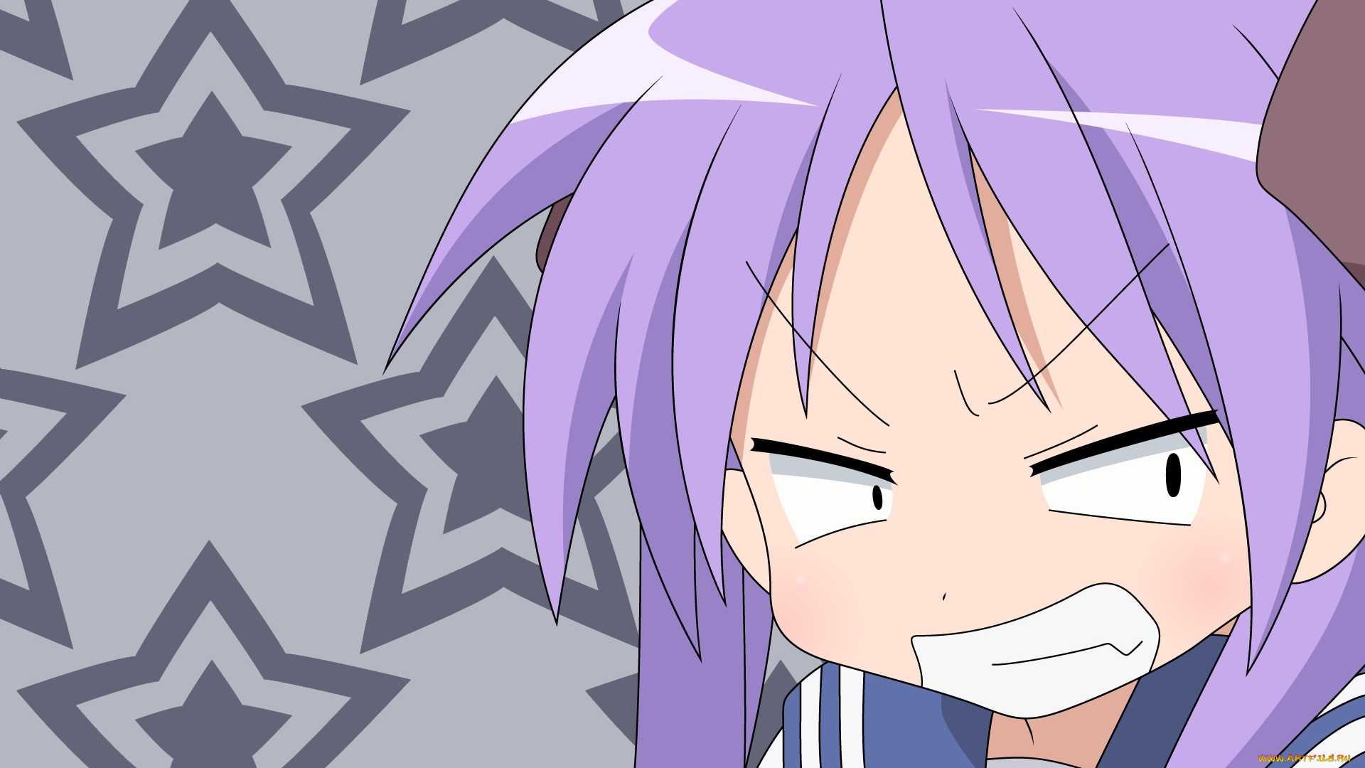 аниме, lucky, star, фон, взгляд, девушка